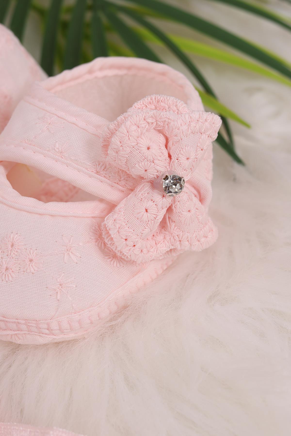 kidello Pembe Fistolu Kurdeleli Kız Bebek Patik Bandana Seti fotoğrafı 3 (önizleme)