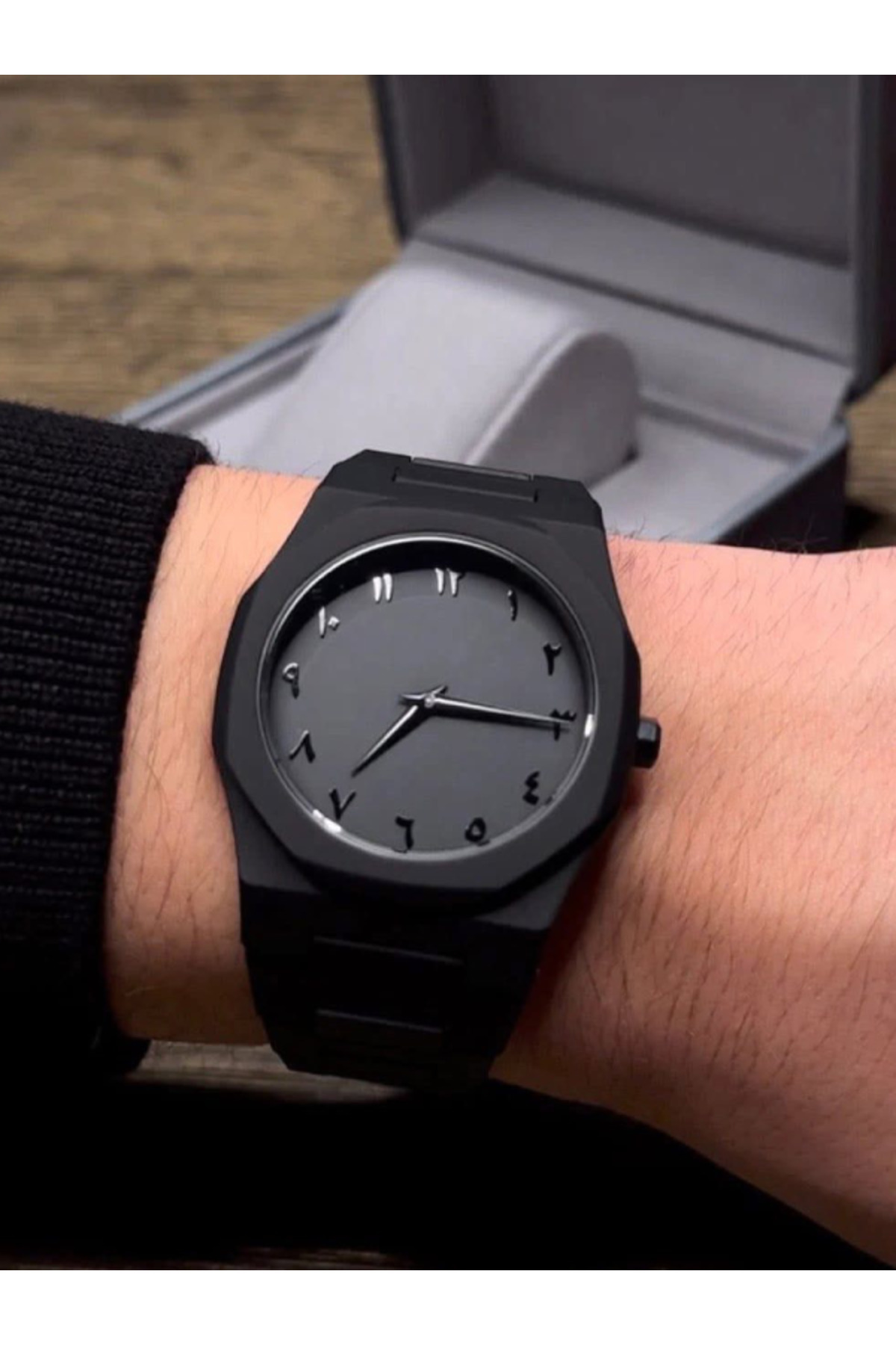 Store  Polikarbon Model Arapça Karbon Kadranlı Dubai Saati, , Kutulu ساعة الكربون - Görsel 5