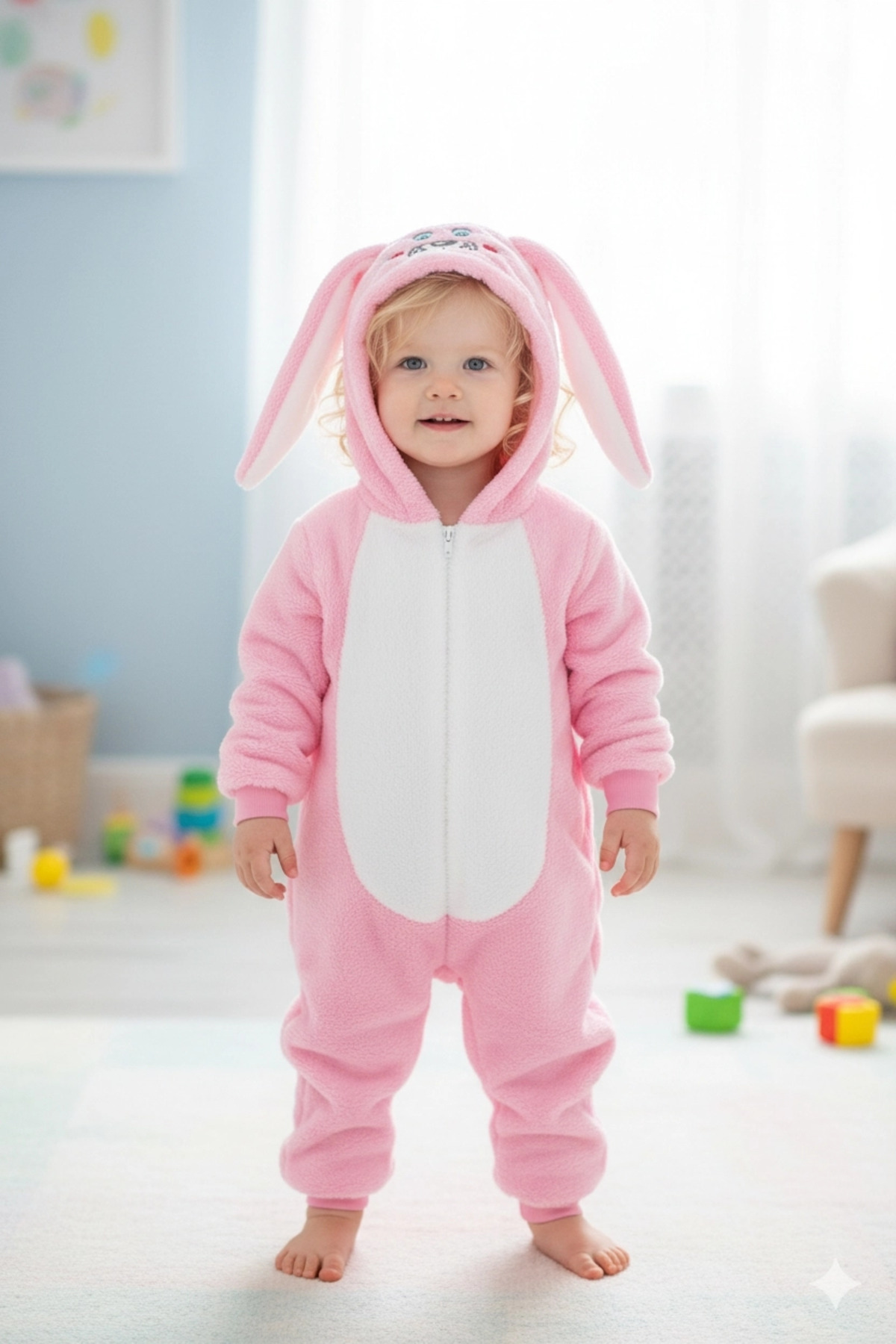 VaVbaby Welsoft Unisex Fermuarlı Peluş Kışlık Bebek Uyku Tulumu Çocuk Tulumu Çocuk Kostümü fotoğrafı 6 (önizleme)