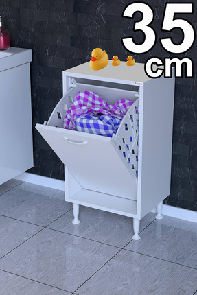 Modilayn Söke Kirli Sepetli, Ayaklı, Çok Amaçlı Banyo Dolabı (14 farklı Geniş...