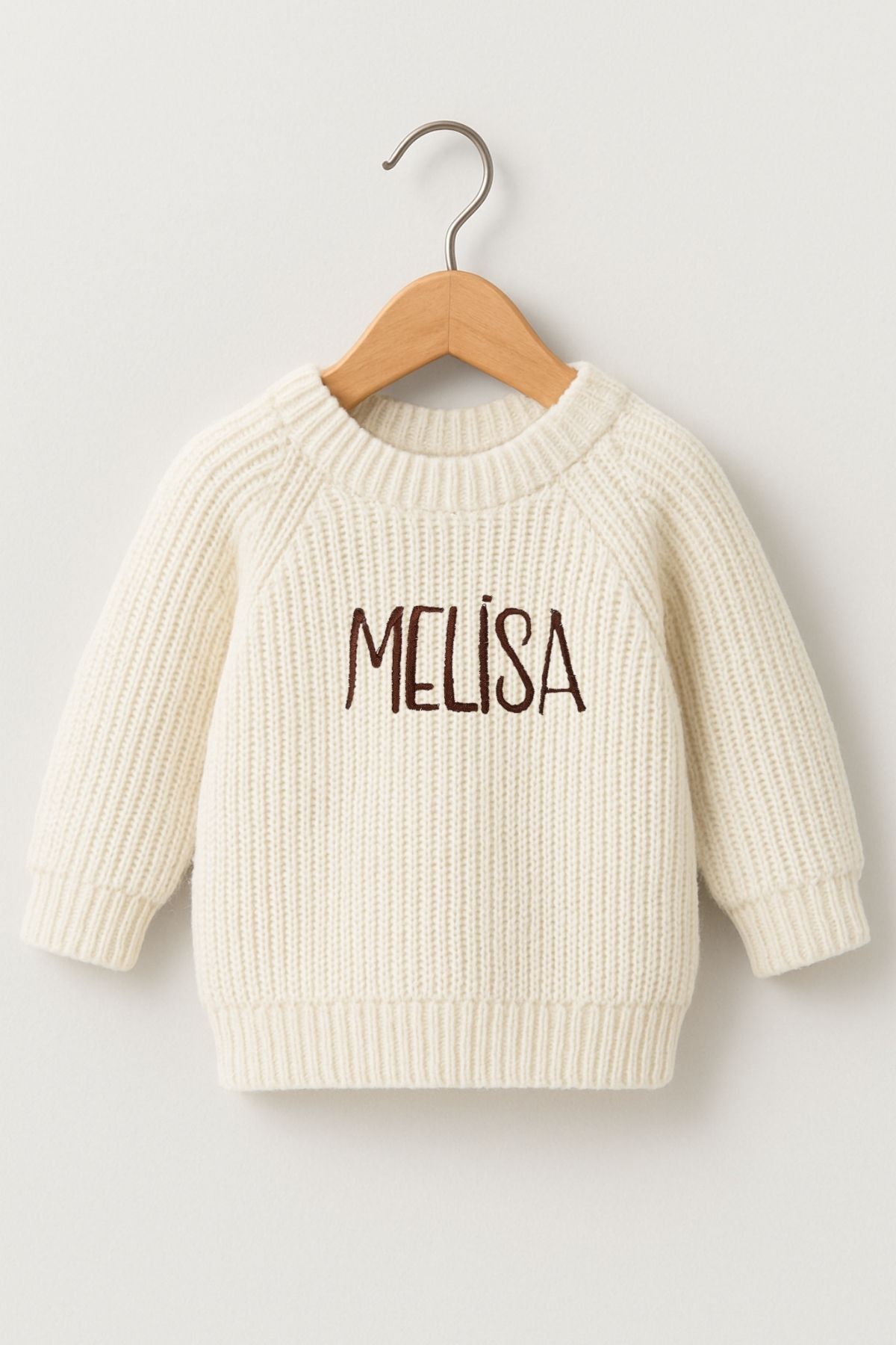 Minytrendy İsim Nakışlı Unisex Bebek-çocuk Bisiklet Yaka Triko Kazak Bebek Hediyelik İsimli Kazak fotoğrafı 3 (önizleme)