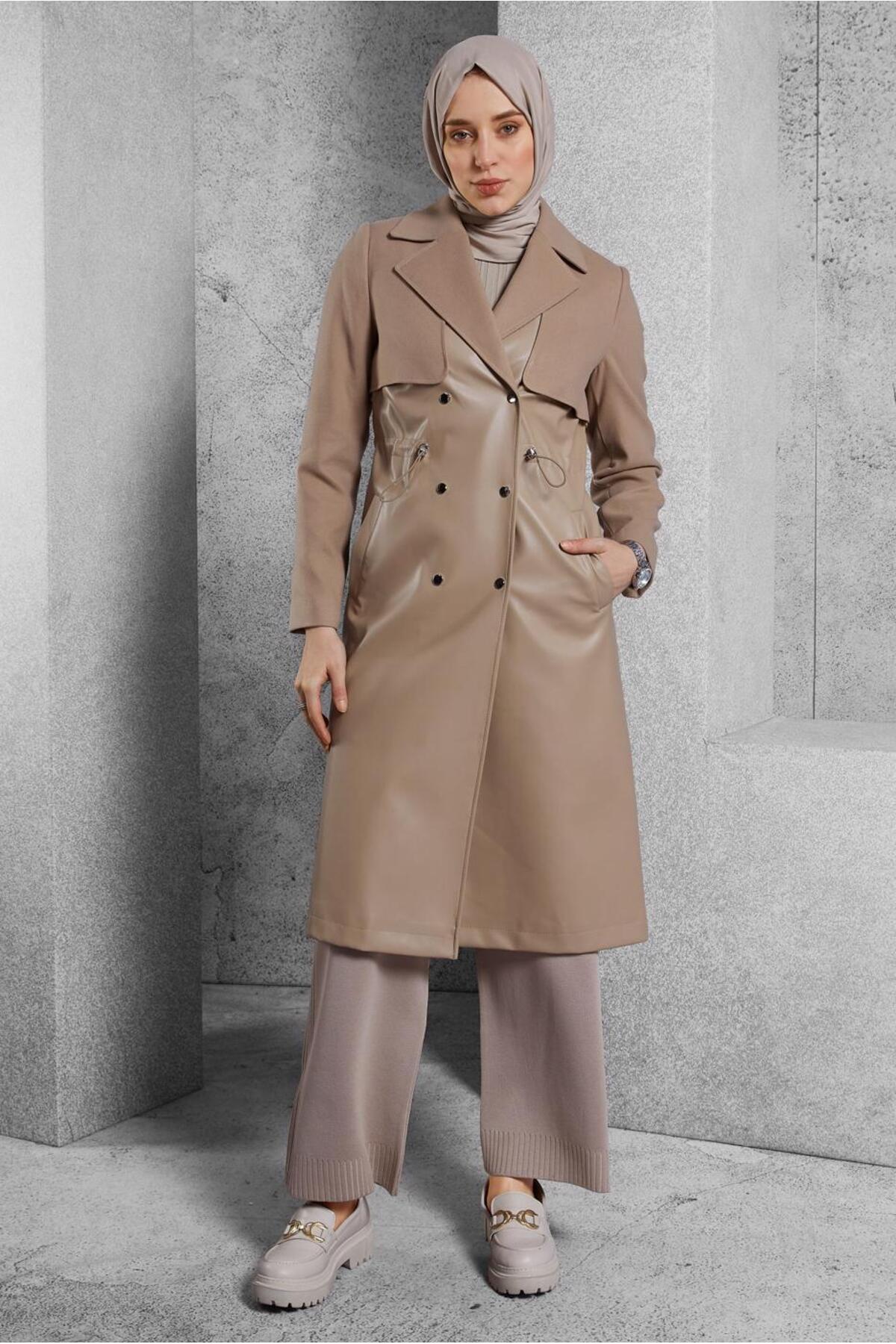 آلوینا کت چرمی کمر کشی ۹۰۵۵۴