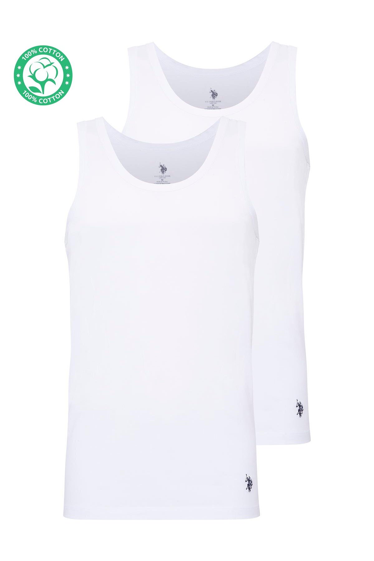 یو اس پولو تی‌شرت ورزشی مردانه سایز بزرگ U.S. Polo Assn. 90000 - سفید