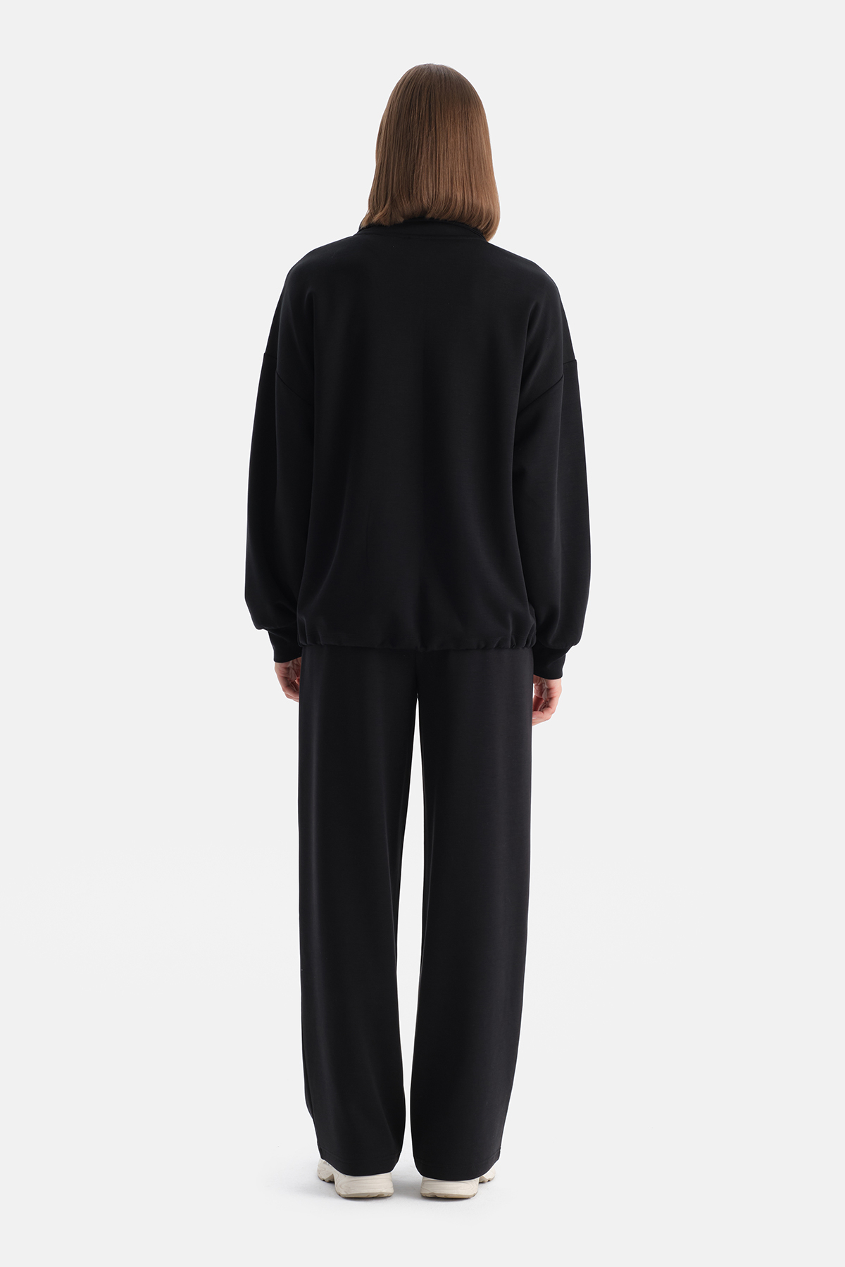 Dagi Siyah Kadın Yarım Fermuarlı Modal Sweatshirt görsel 2