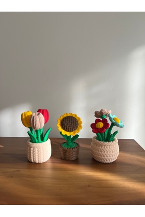 Vemia Dekor 3lü Ayçiçeği Yasemin Lale Bahar Bahçesi Doğa Temalı Masa Mutfak D...