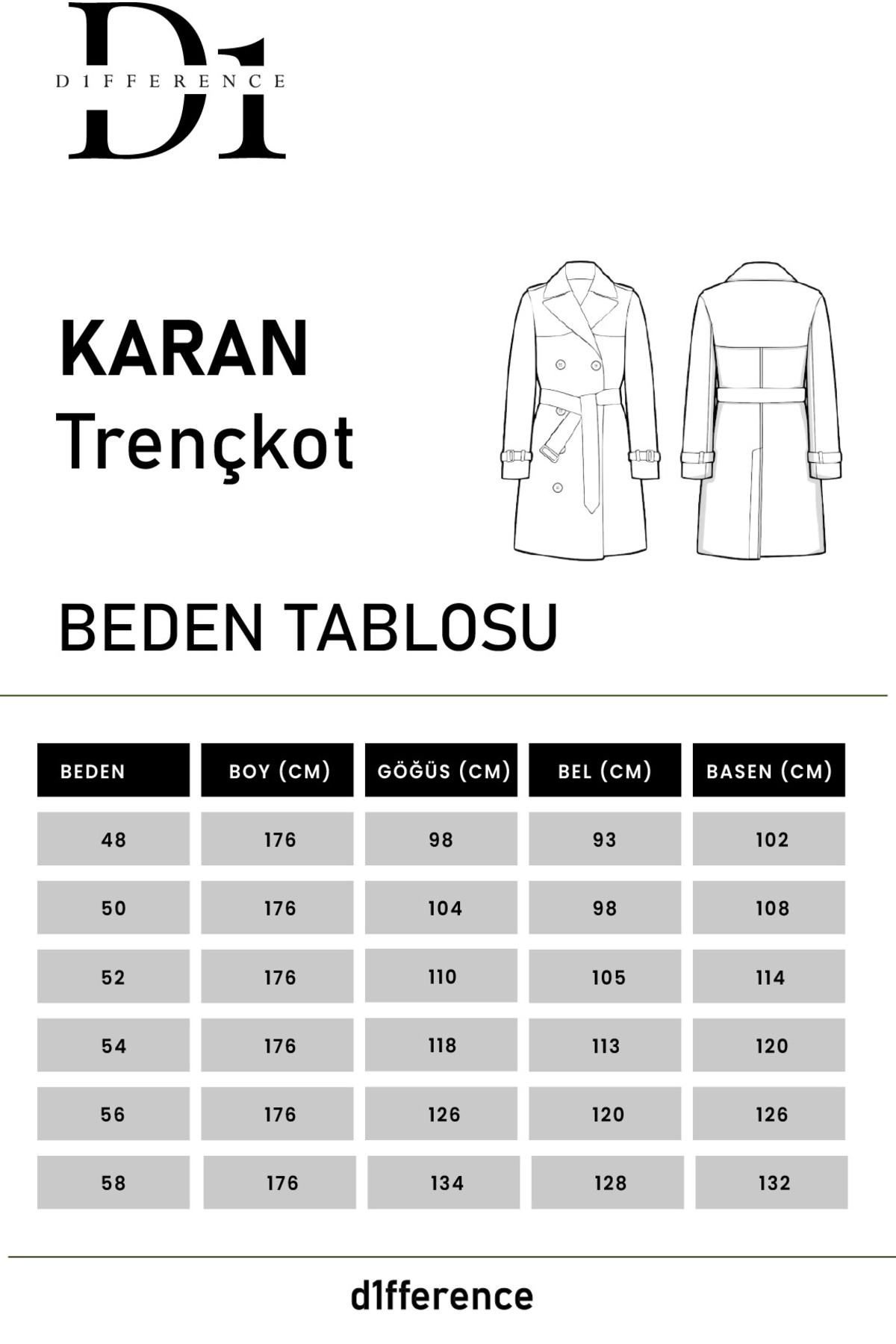 D1fference KARAN Erkek Regular Fit Kruvaze Kapama Kemerli Apoletli Uzun Trençkot görsel 6
