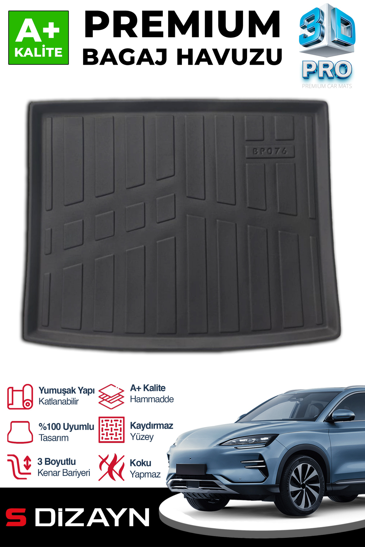 S Dizayn S-Dizayn BYD Seal-U 3D Pro Bagaj Havuzu Alt Bagaj 2024 Üzeri A+ Kalite 3BH-SDZ223-A