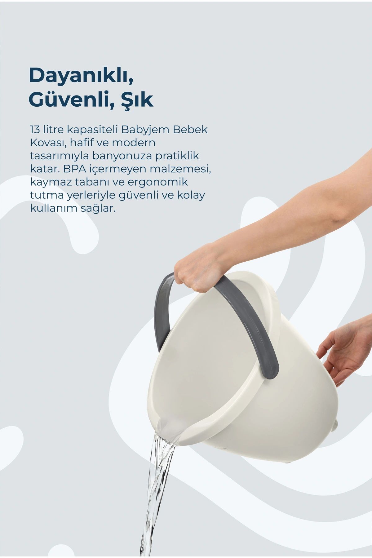 Babyjem Ayaklı Bebek Banyo Seti 7 Parça - Ekru fotoğrafı 5 (önizleme)