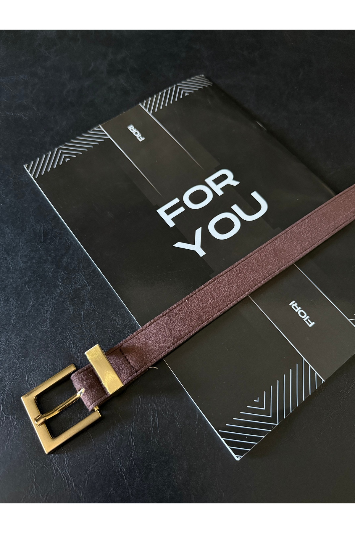 Fiori  Süet Kare Tokalı Köprülü Kadın Kemeri, Pantolon Kemeri, Ceket Kemeri, Elbise Kemeri - Görsel 6