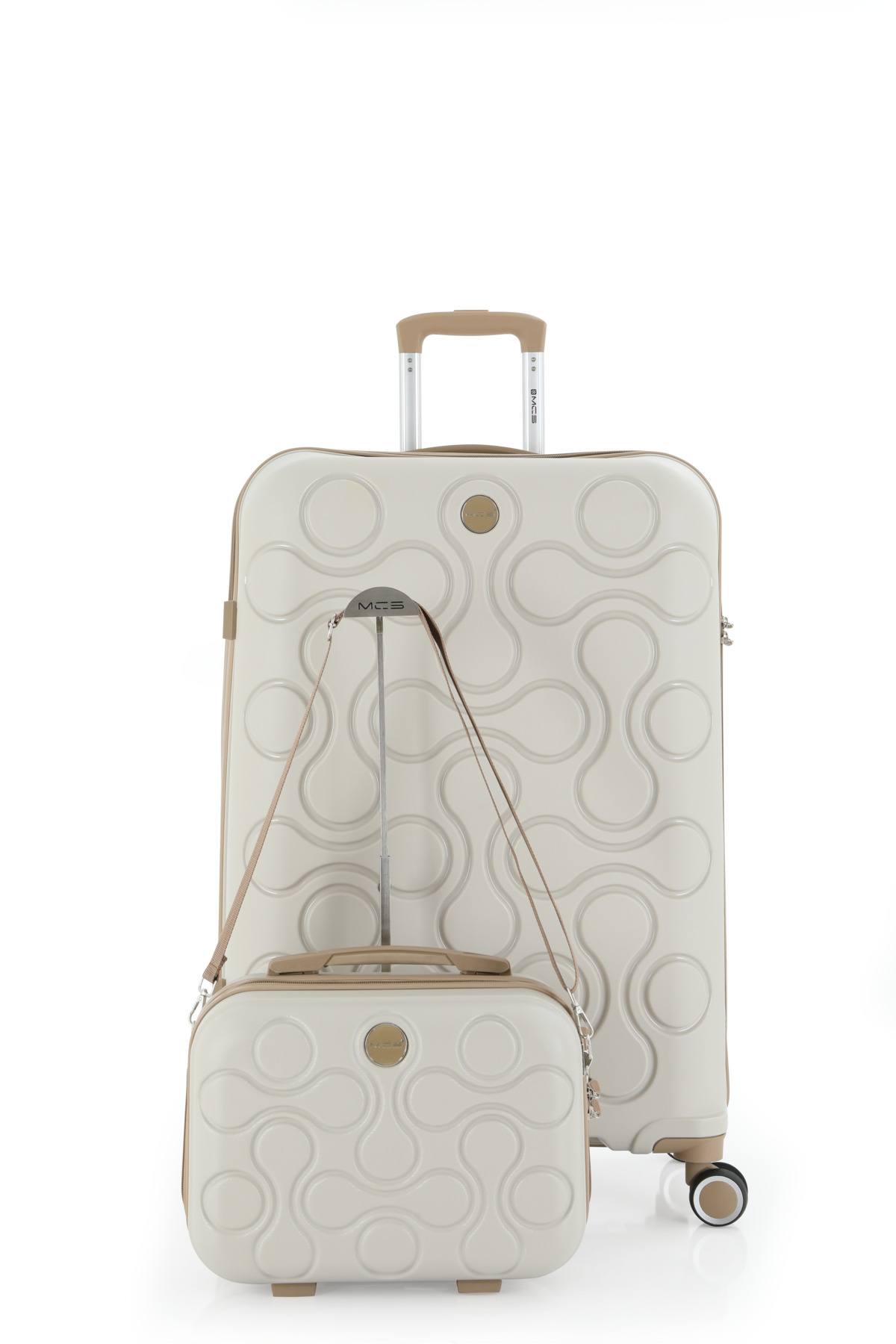 MCS Polypropylene 2-Piece Suitcase Set Large & Makeup V376