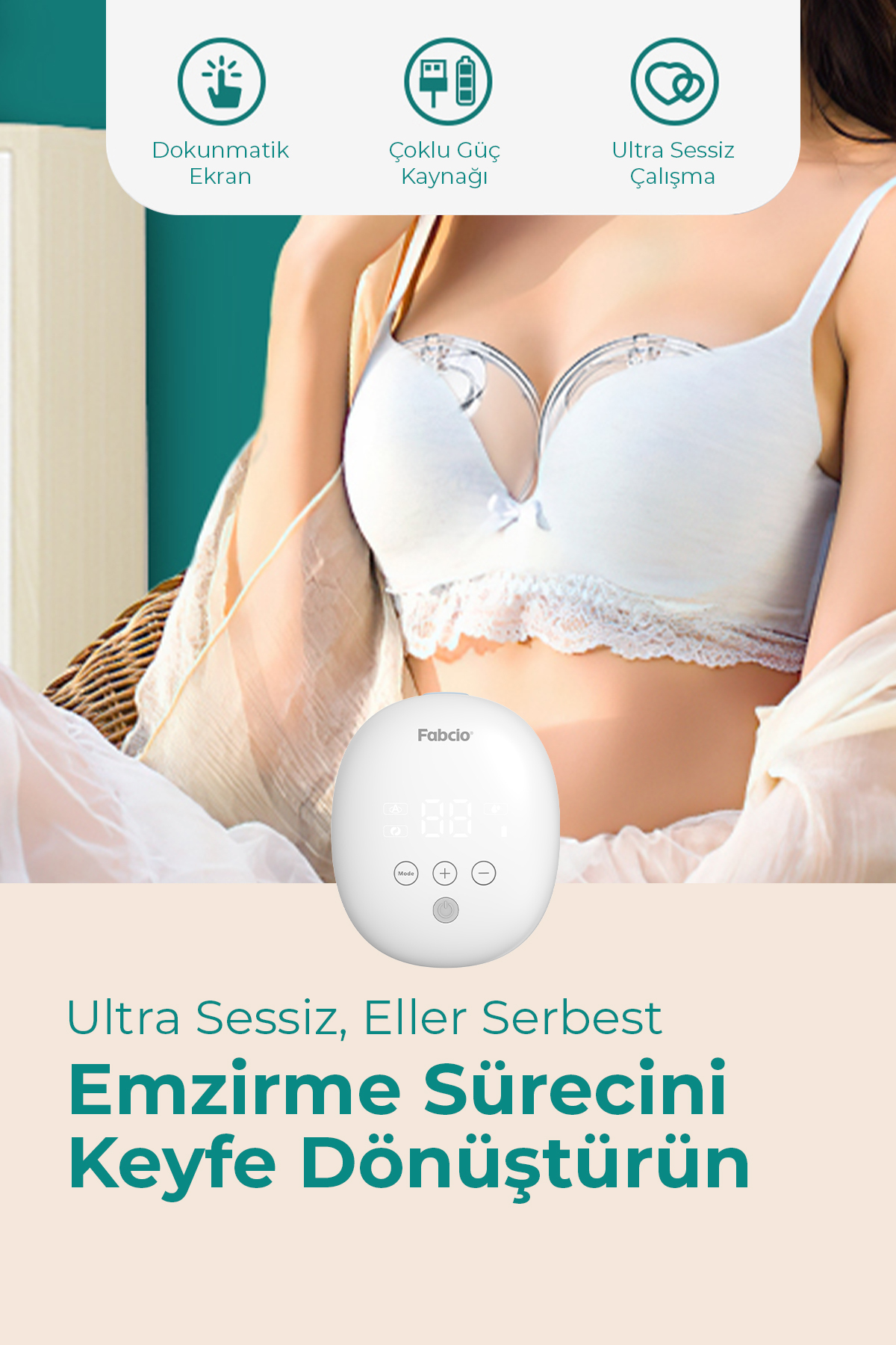 Fabcio Mamma Çiftli Giyilebilir Smart Göğüs Pompası fotoğrafı 2 (önizleme)