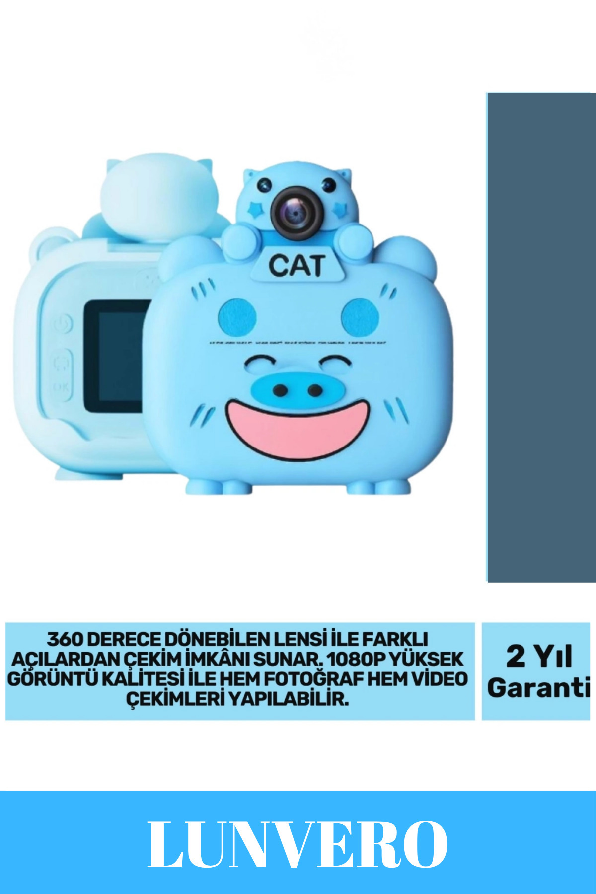 Lunvero Premium Yeni Nesil Mini Fotoğraf Video Makine Erkek Kız Çocuklar İçin 1080p HD Ekran Kamera Selfie