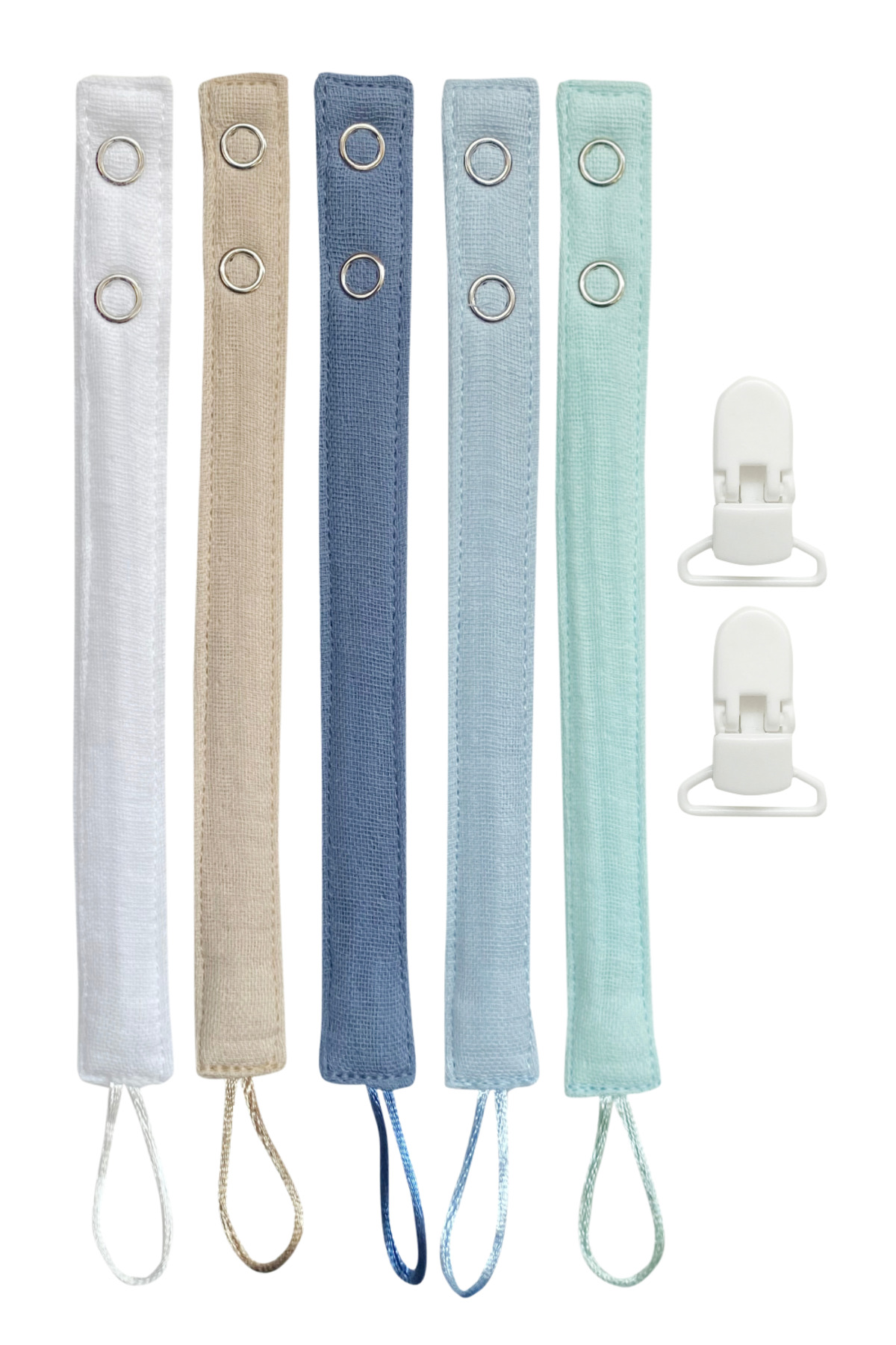 Joyous Mom Kids 5'li Yıkanabilir Renkli Emzik Askısı-emzik Zinciri %100 Pamuk fotoğrafı 2 (önizleme)