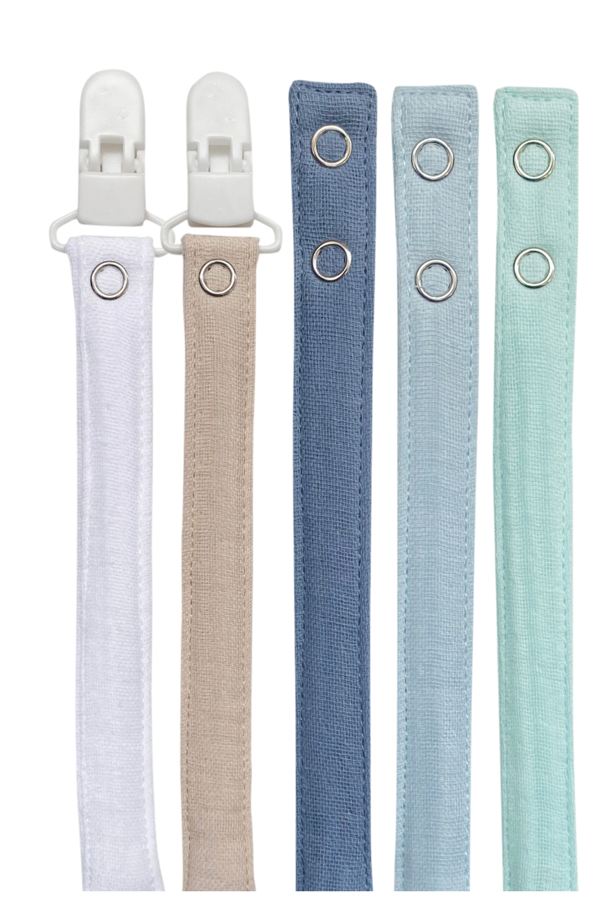 Joyous Mom Kids 5'li Yıkanabilir Renkli Emzik Askısı-emzik Zinciri %100 Pamuk fotoğrafı 3 (önizleme)