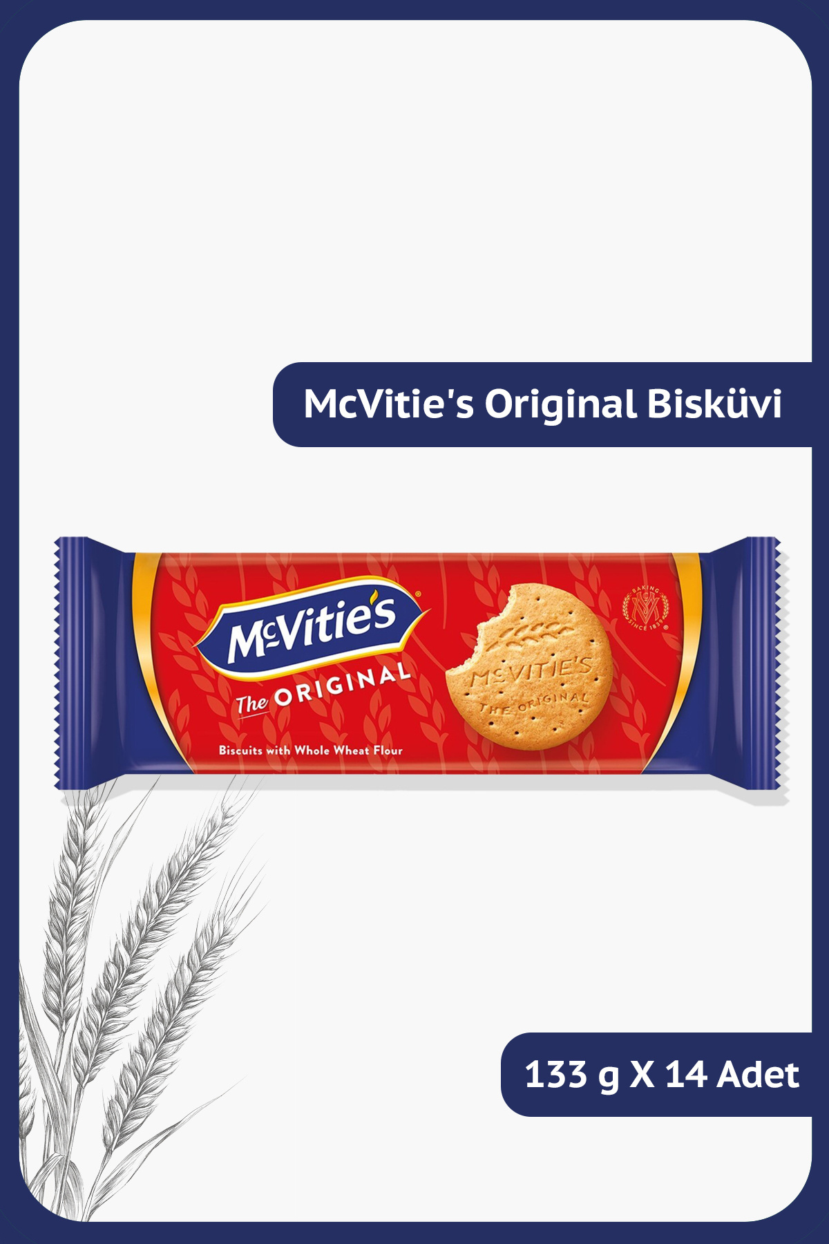 Ülker McVitie's The Original - Tam Buğday Unlu Bisküvi - 133 gram - 14 Adet