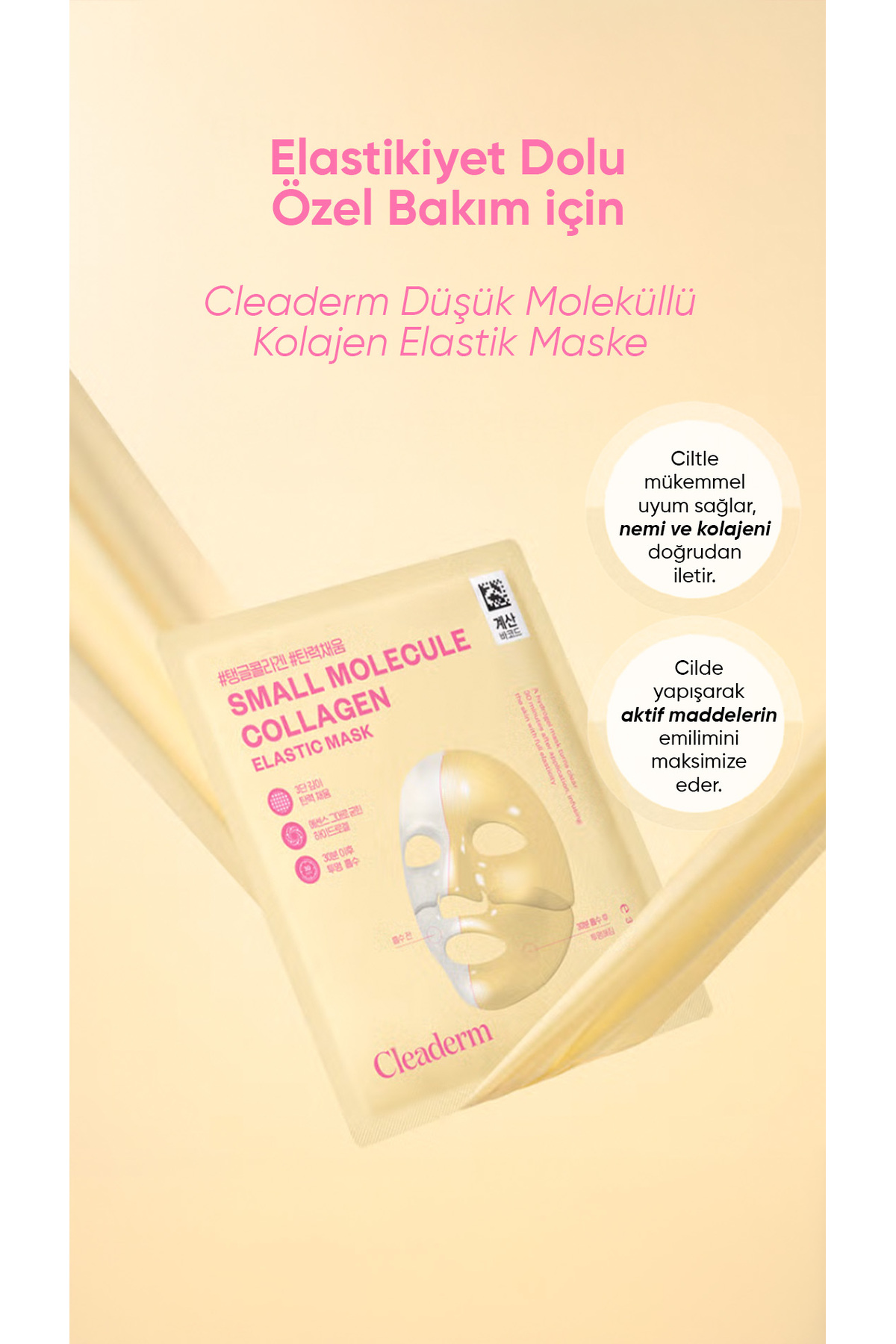 Kolajen Şeffaflaşan Cam Cilt Jel Maske Small Molecule Elastic Mask — 8805915731412 — تصویر 3 از 7