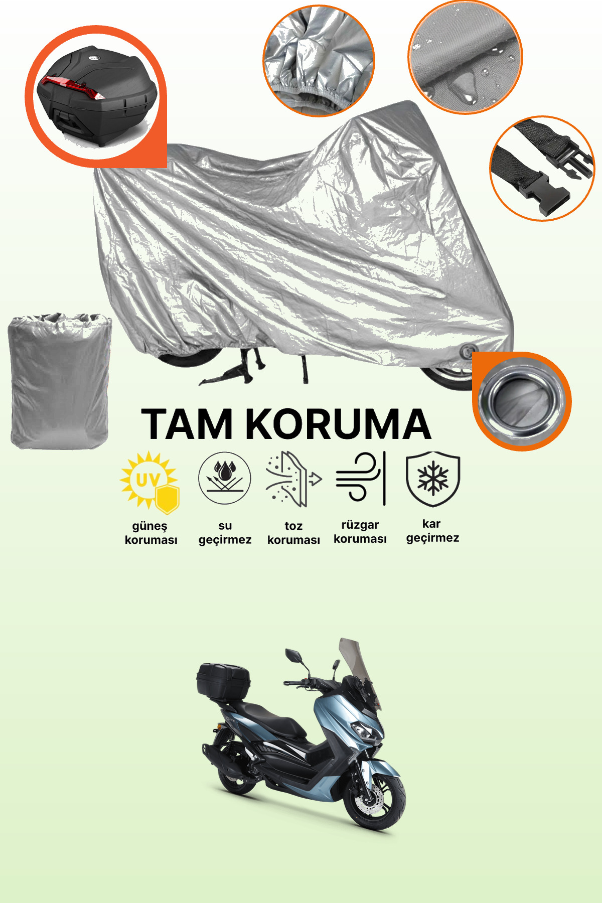dokaca Gri Kilit Ve Arka Çanta Uyumlu RKS Grace 202 Pro Uyumlu