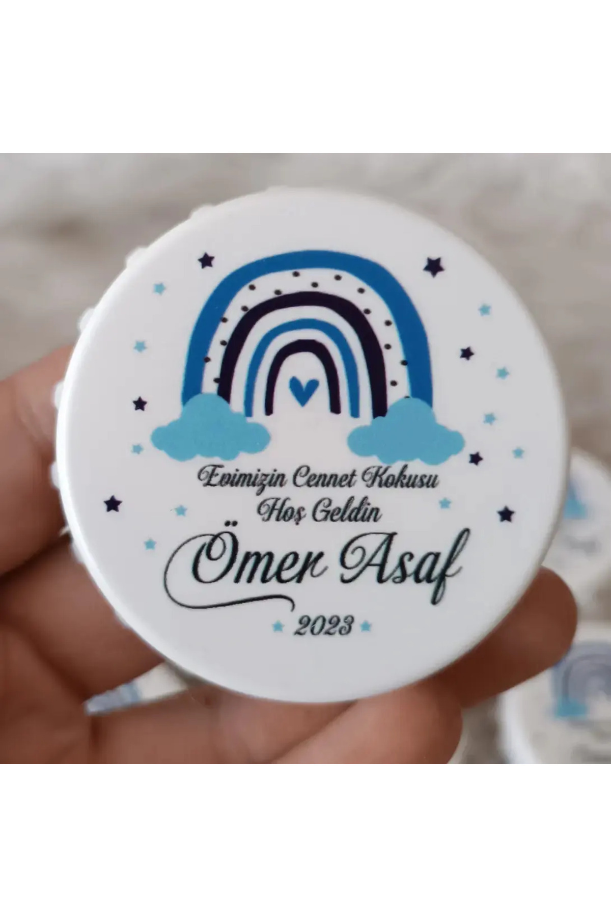 doğrukan 10ADET-Gökkuşaklı erkek bebek yenidoğan yuvarlak açacak magnet hediyelik