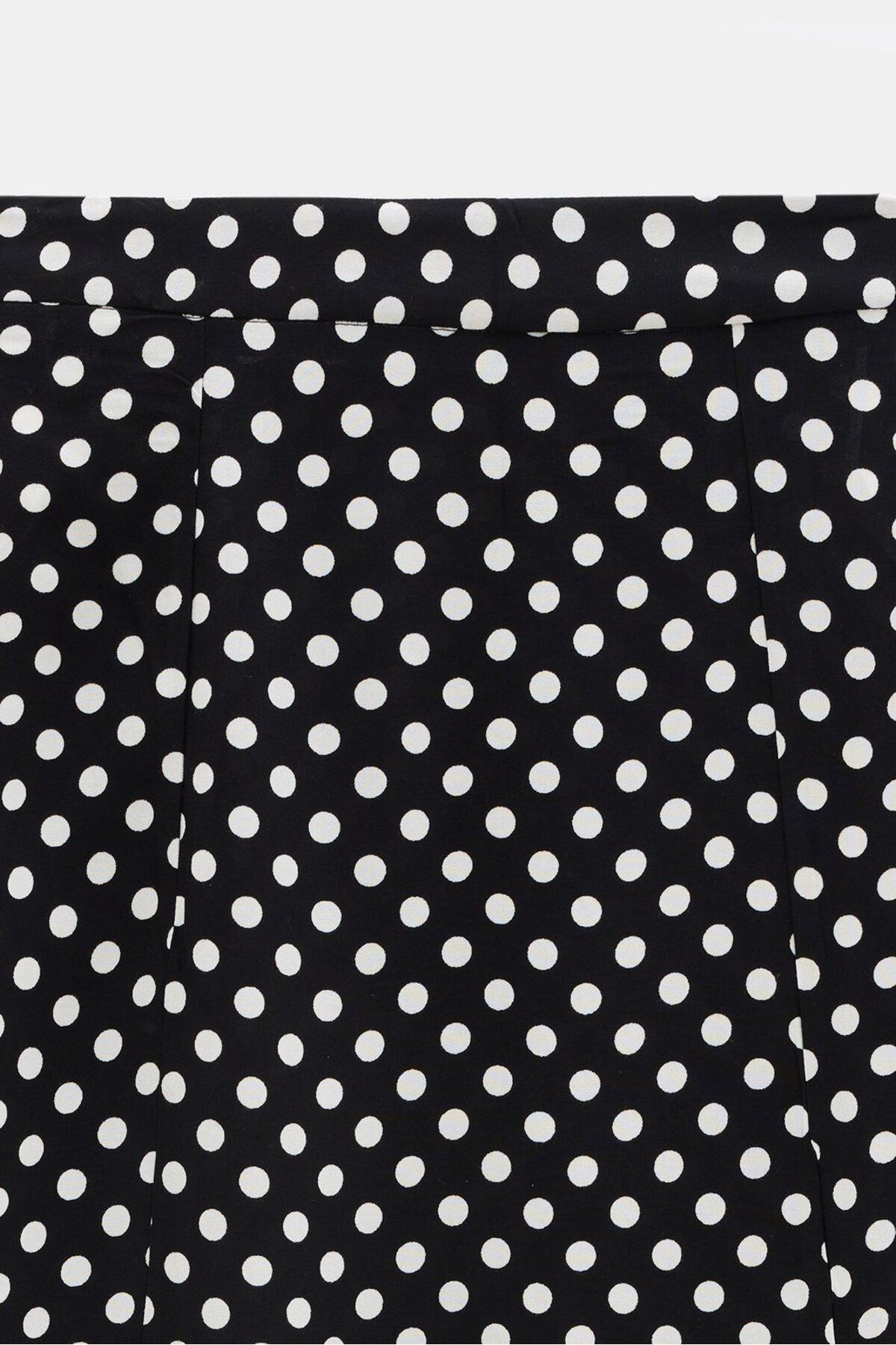 Saade  Siyah Puantiyeli Yırtmaç Detaylı Viskon Kumaş Midi Dokuma Etek - Görsel 5