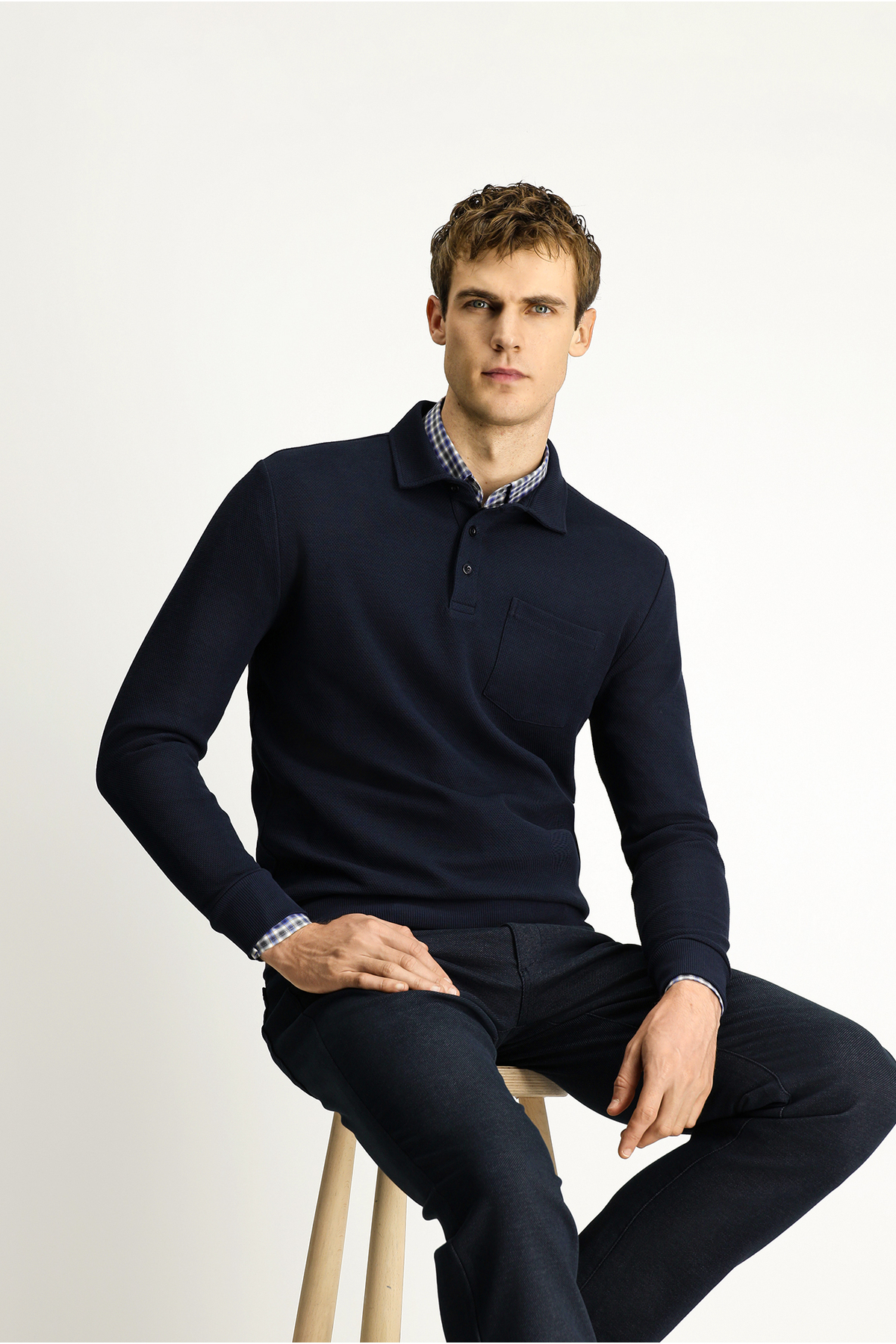 کیگیلی سویشرت نخی طرح‌دار یقه پولو معمولی