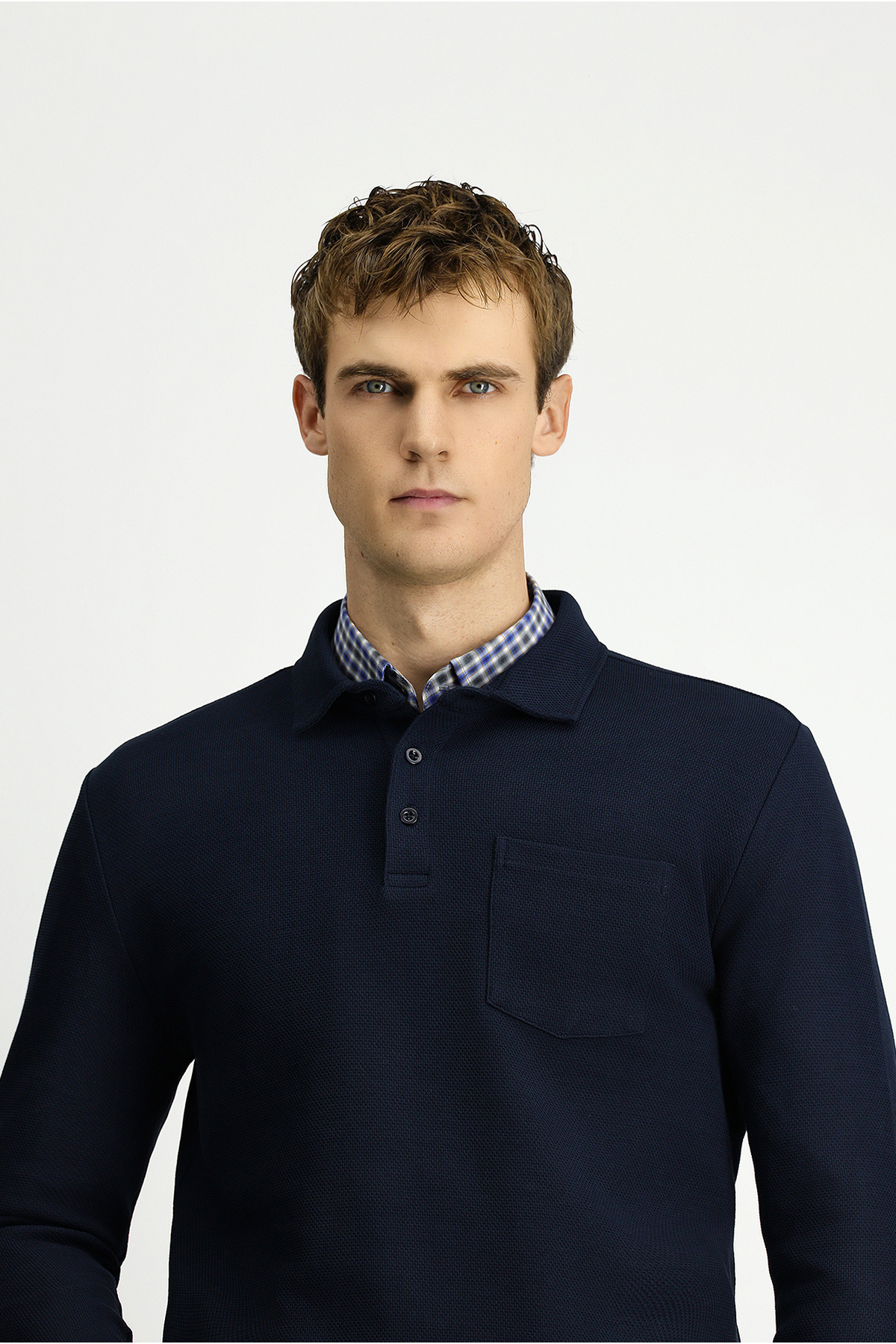 Kiğılı  Polo Yaka Regular Fit Desenli Cepli Pamuk Sweatshirt - Görsel 4