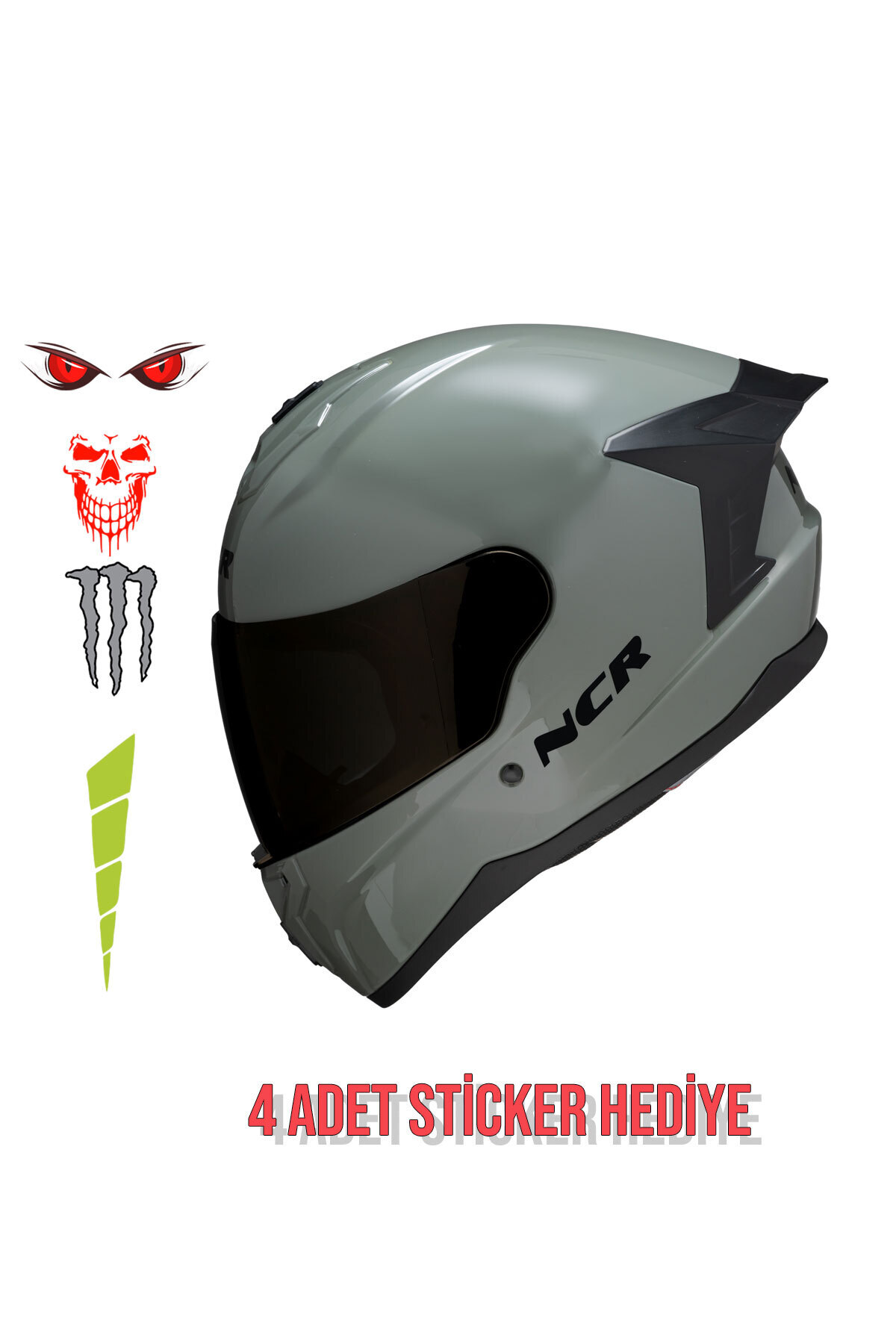 NCR Rapid Siyah Camlı Kapalı Kask (Ece Belgeli) Uyumlu