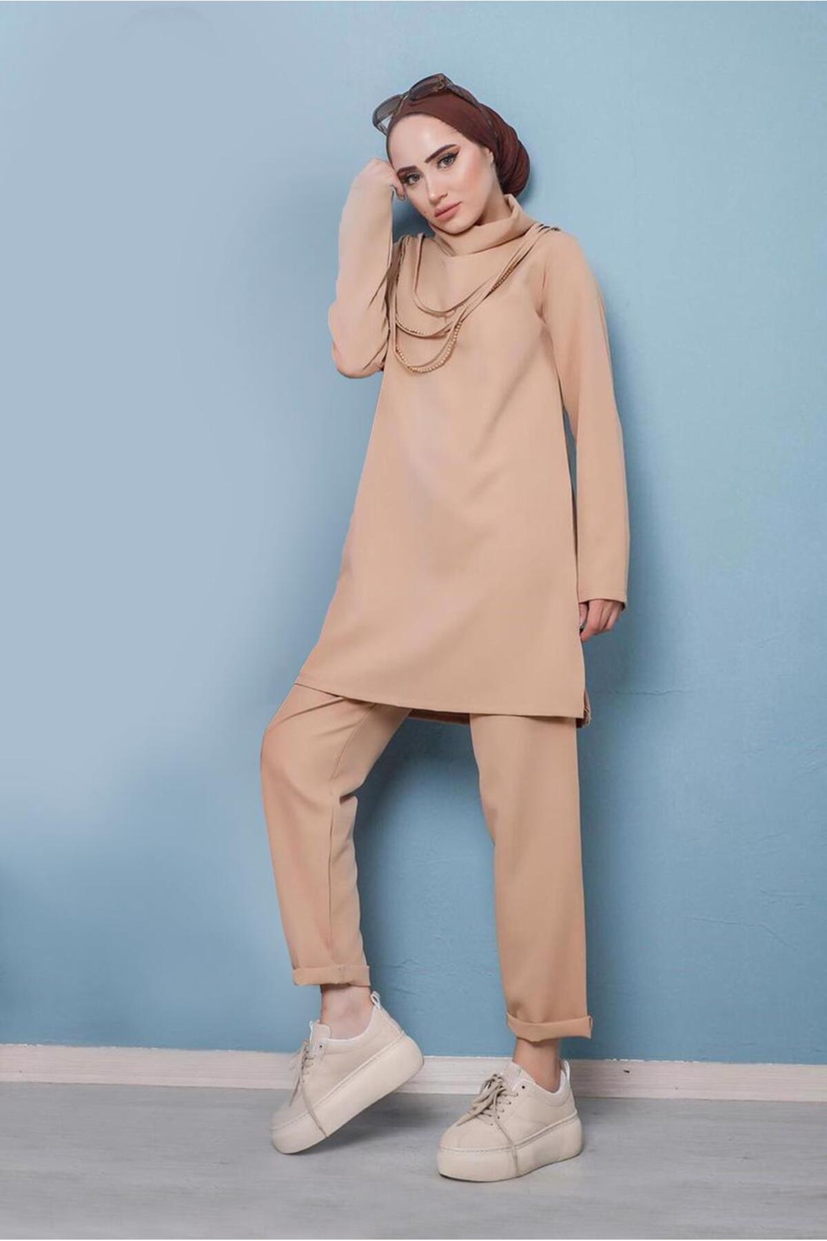 ست شلوار دو تکه یقه گرد ۷۵۸۶ TRENDTESETTÜR