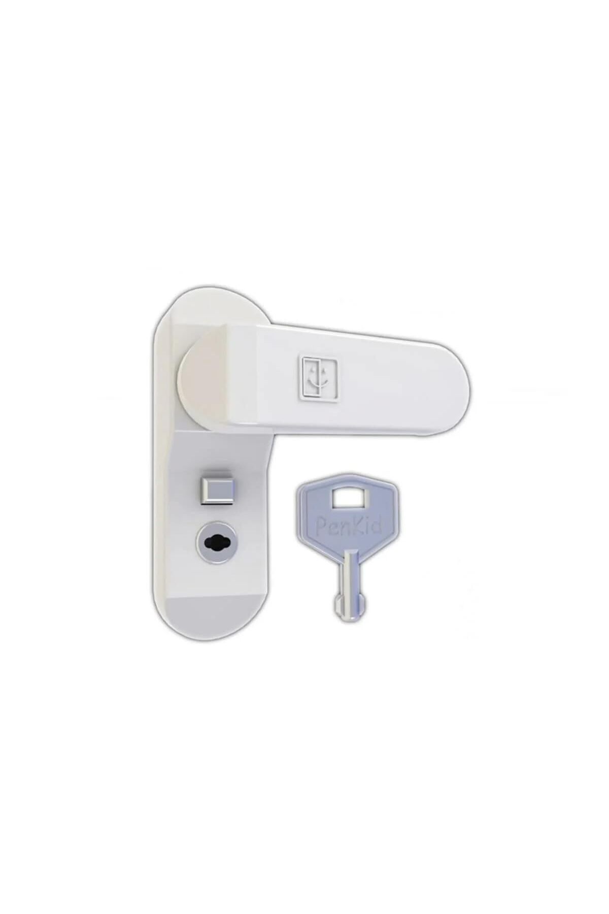 Hype Store Pvc Çocuk Emniyet Mandalı Güvenlik Kilidi Düğmeli Anahtarlı (Beyaz, İki)