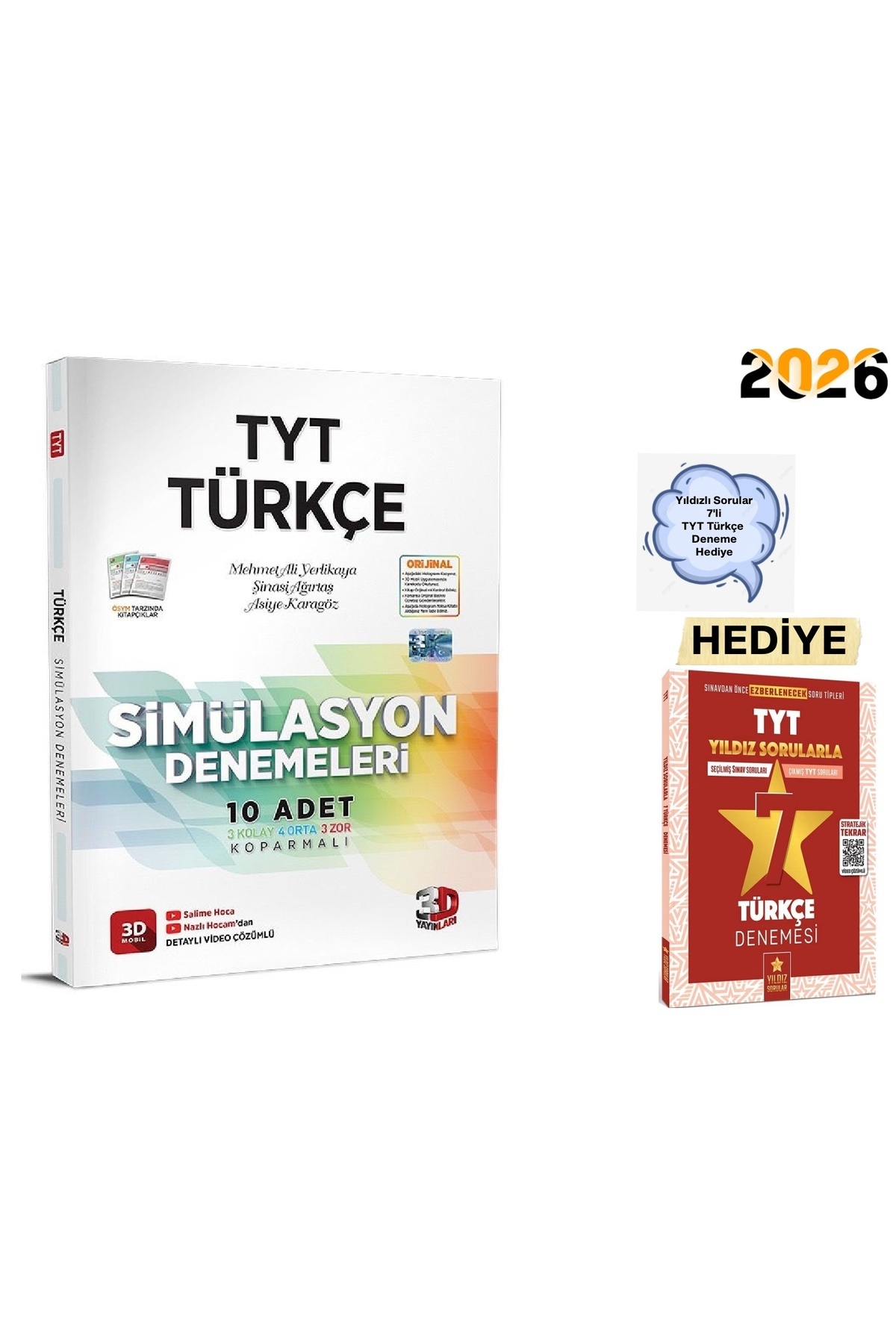 3D Yayınları 2026 Tyt Türkçe Simülasyon Denemeleri Karekök Çıkmış Dil Bilgisi Hediyeli