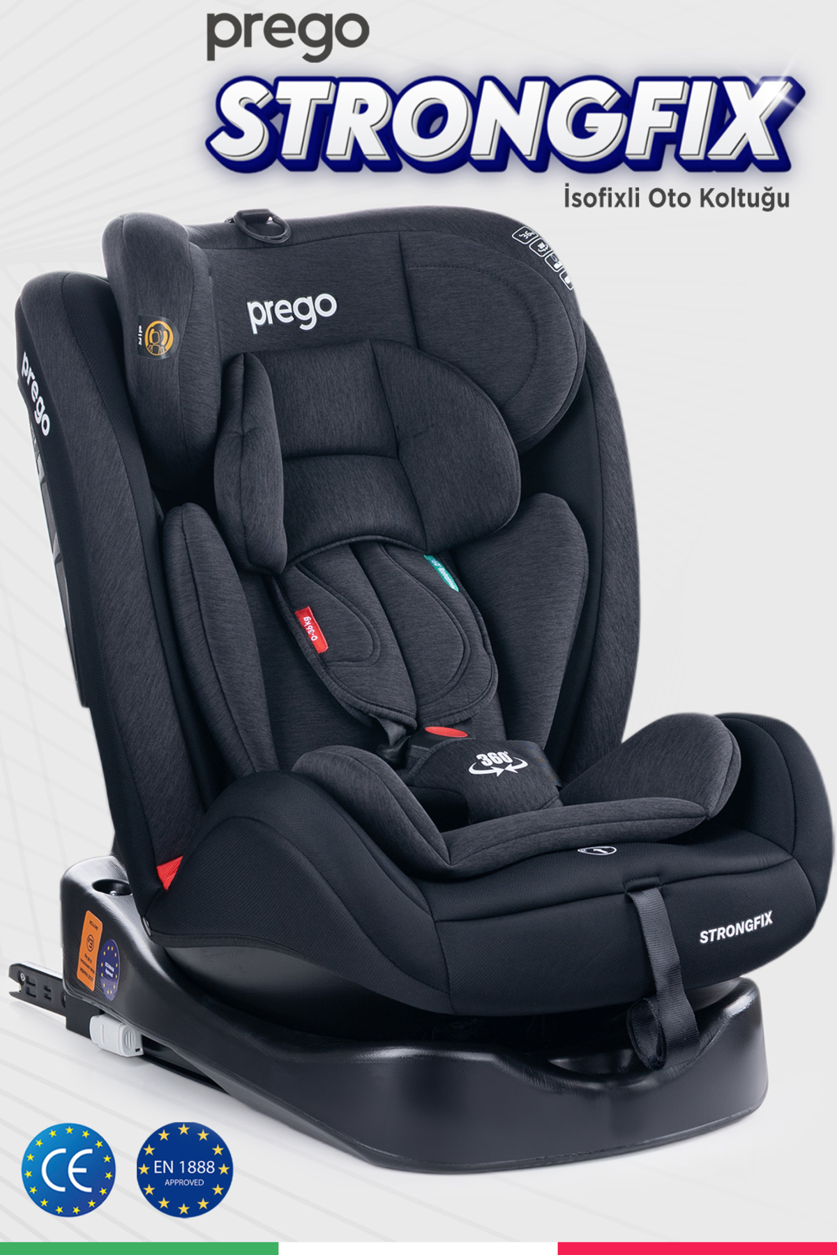 Prego Strongfix 0-36 Kg Isofix'li Oto Koltuğu-360° Dönebilen Oto Koltuğu