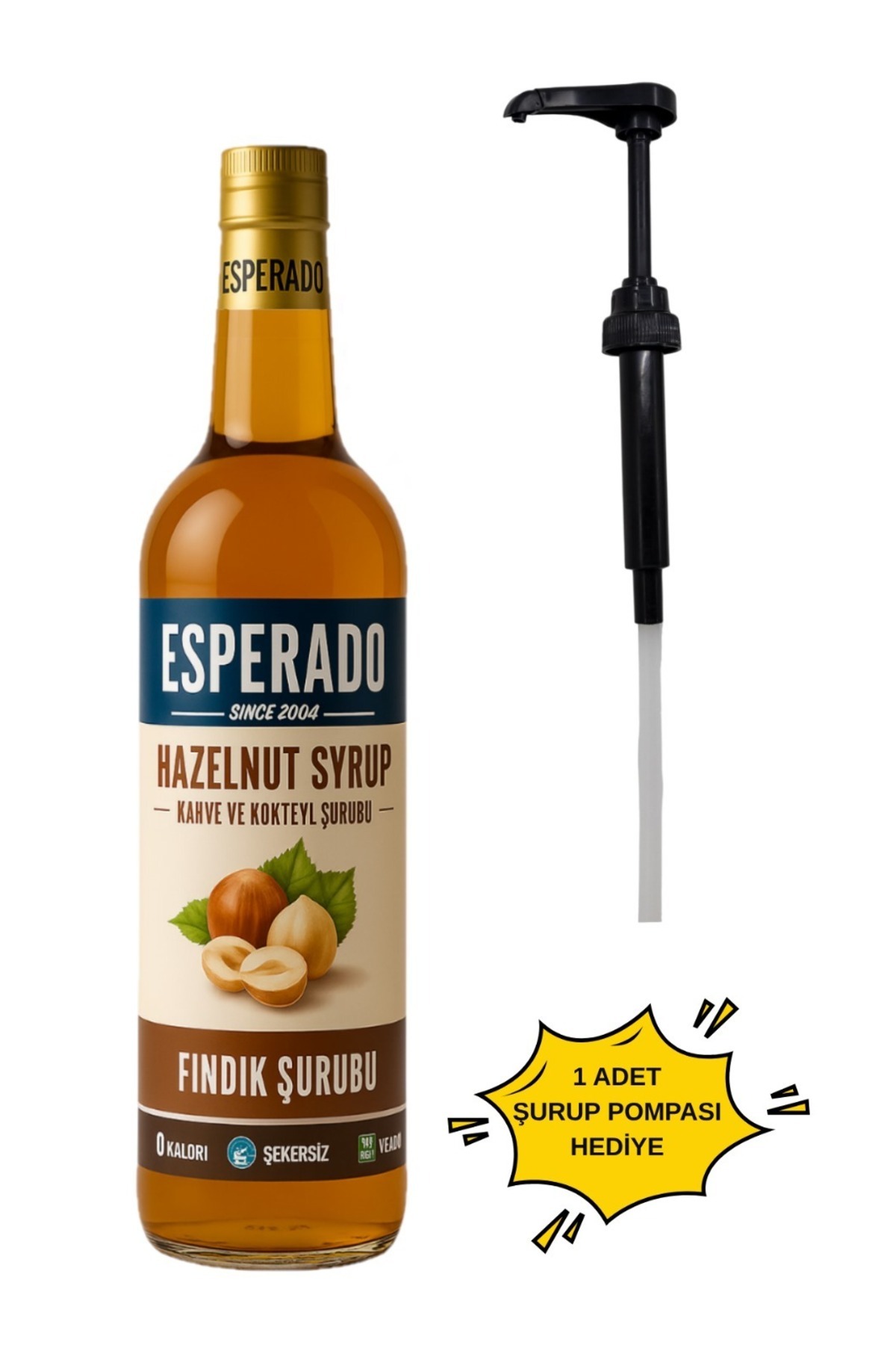 ESPERADO Şekersiz ( Sugar Free) Fındık Aromalı Kahve & Kokteyl Şurubu - 750 ml