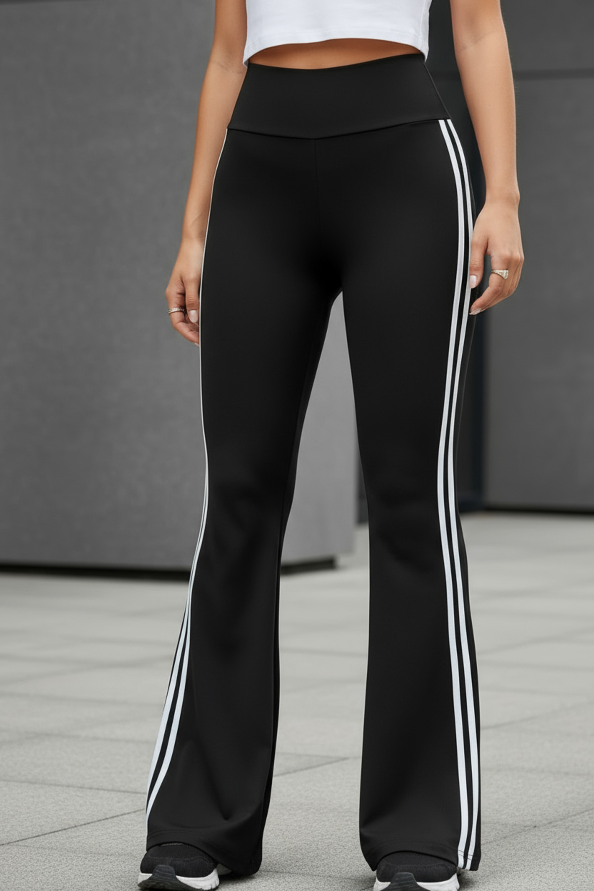 PASTELASTORE Dámské legíny s vysokým pasem a bočním pruhem