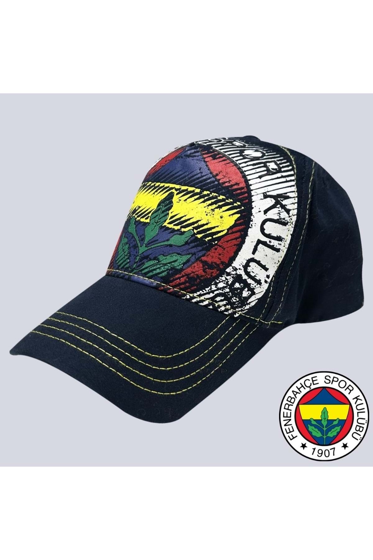 Fenerbahçe  Fenerbahçe S.K. 25/26 Sezon Tribün 6 Renk Brush Logolu Unisex Şapka LACİVERT