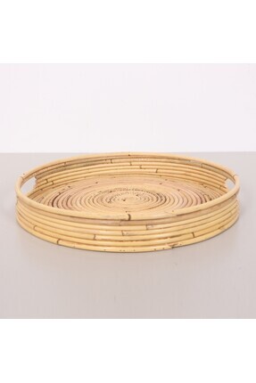 Mylamp Hayal 36x6 cm Kubu Rattan Tepsi