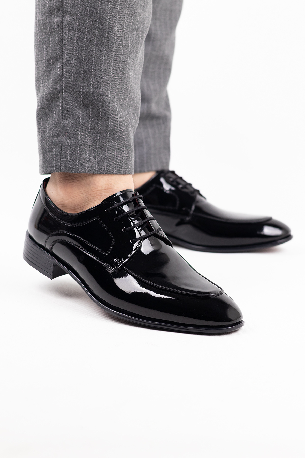 sauron  Klasik Erkek Rugan Ayakkabı Hakiki Dana astarlı Damatlık Takım Elbiseye Uygun R27 - Görsel 8