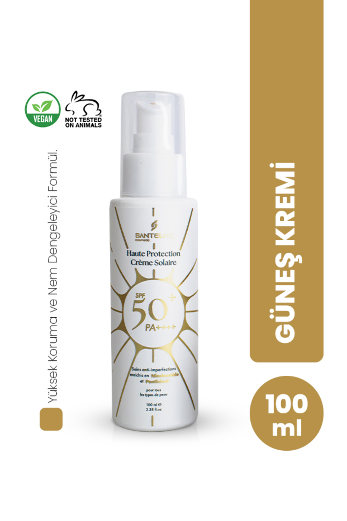 SPF 50 PA++++ Güneş Kremi Mineral Filtre Zinc Oxide Nemlendirici Besleyici 100 ml — SL2004