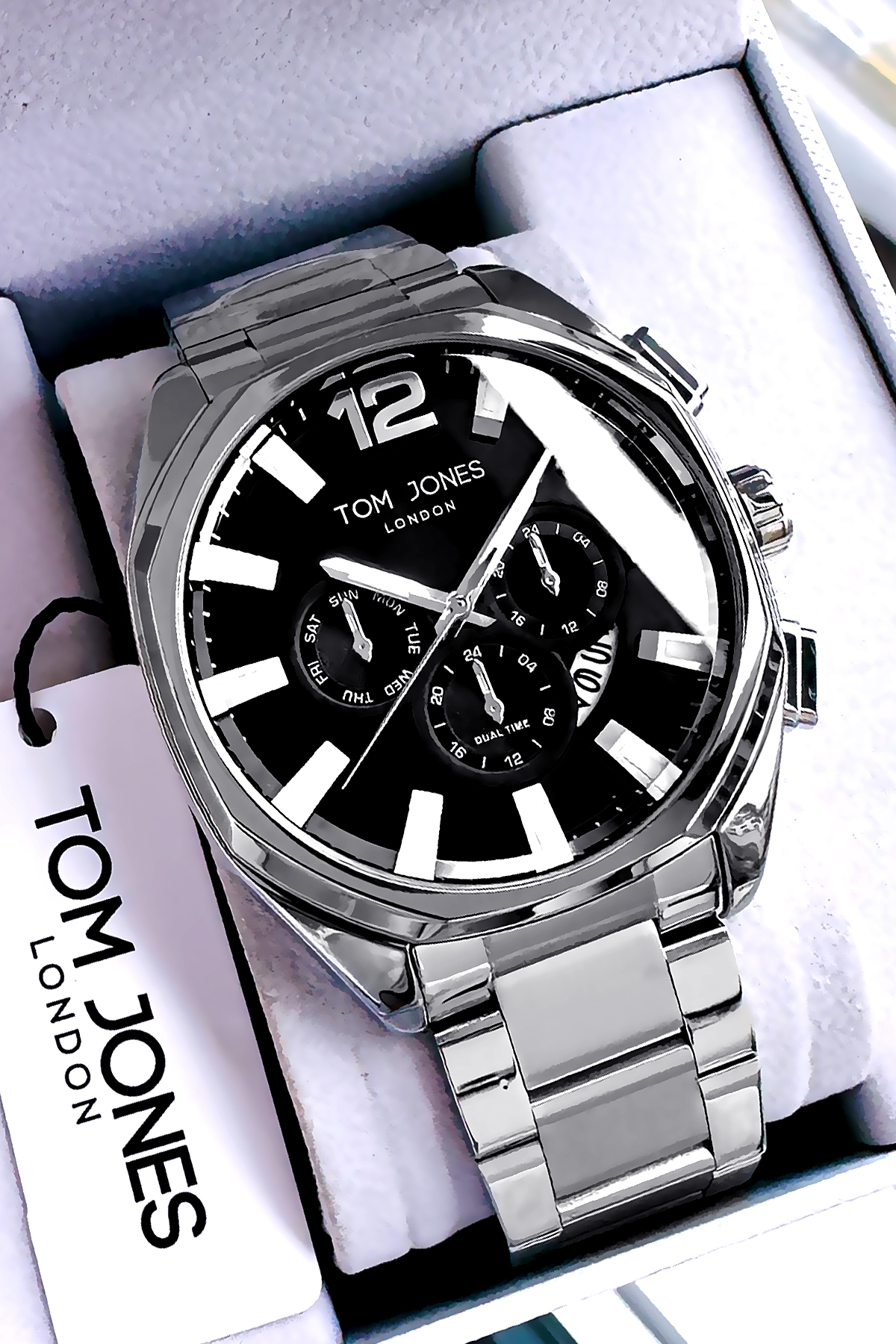 ساعت مچی مردانه مدل Dkhvv2559، ضدآب ۳ اتمسفر، بند فولادی، رنگ نقره‌ای