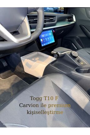 Carvion Togg SEDAN T10 F İle Tam Uyumlu Ara Konsol Kutusu Beyaz (Bej)
