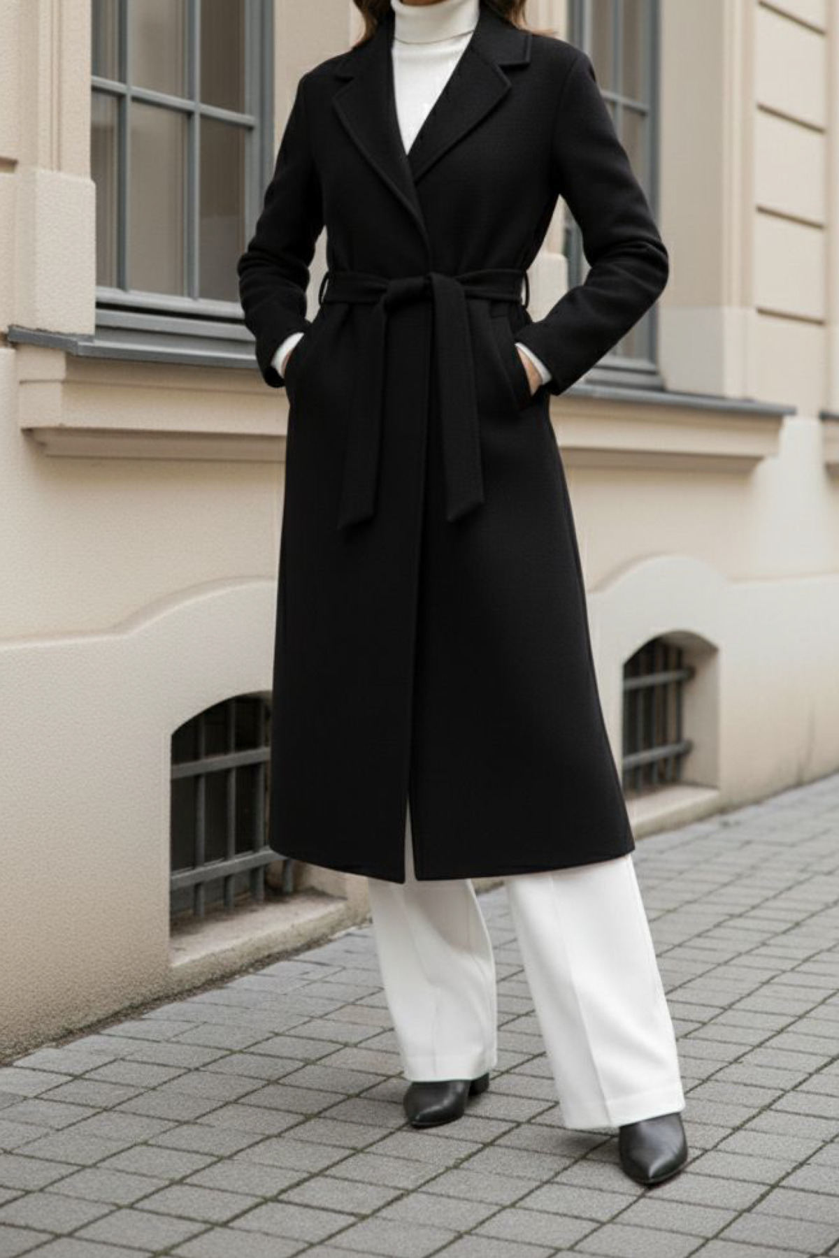 CurcunaShop  Puella Astarlı Cepli Kuşaklı Ithal Yüksek Kalite Kaşe Kaban - Görsel 5