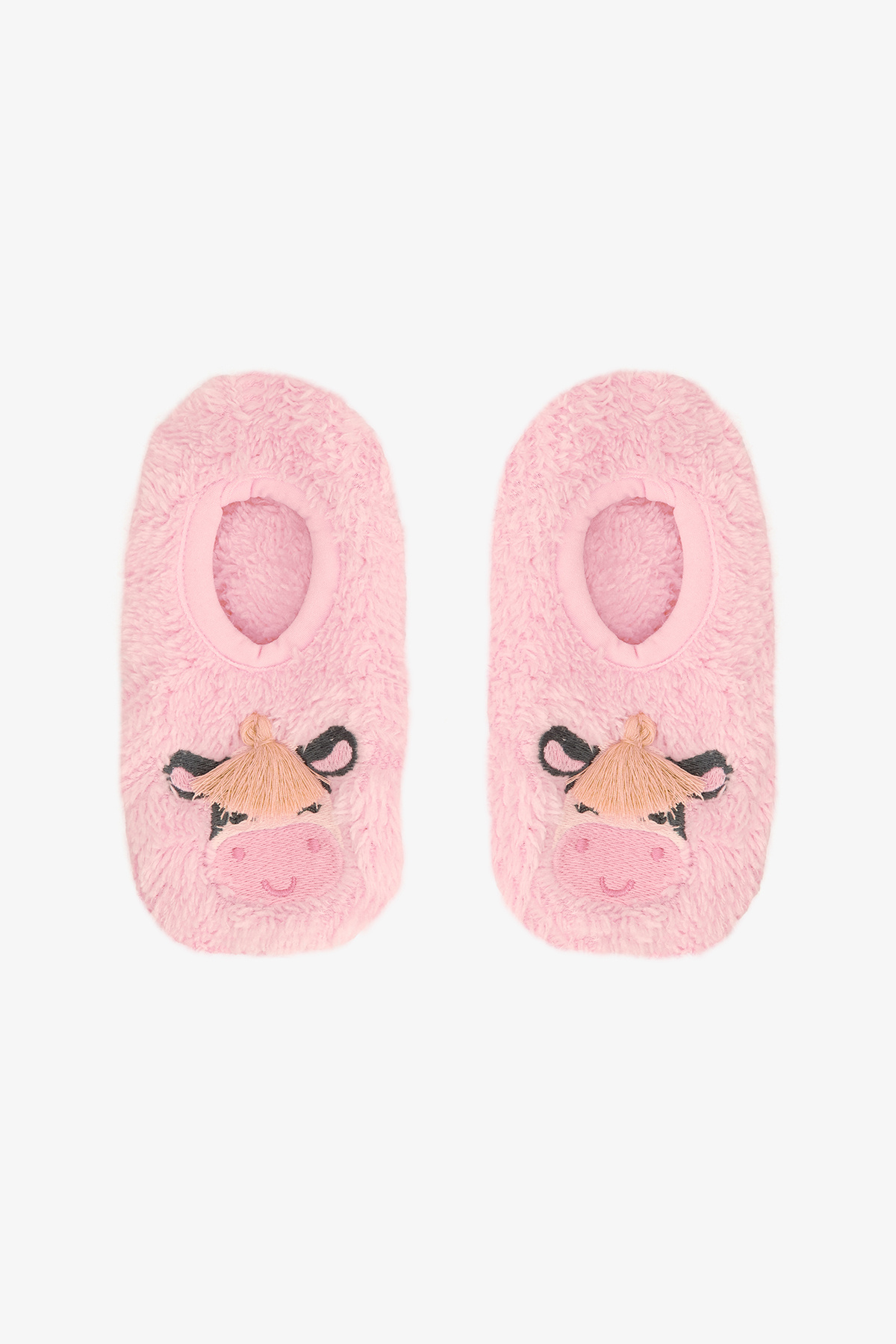 Penti Gül Kurusu Kız Çocuk İnek Nakışlı Kaymaz Tabanlı Ev Patiği