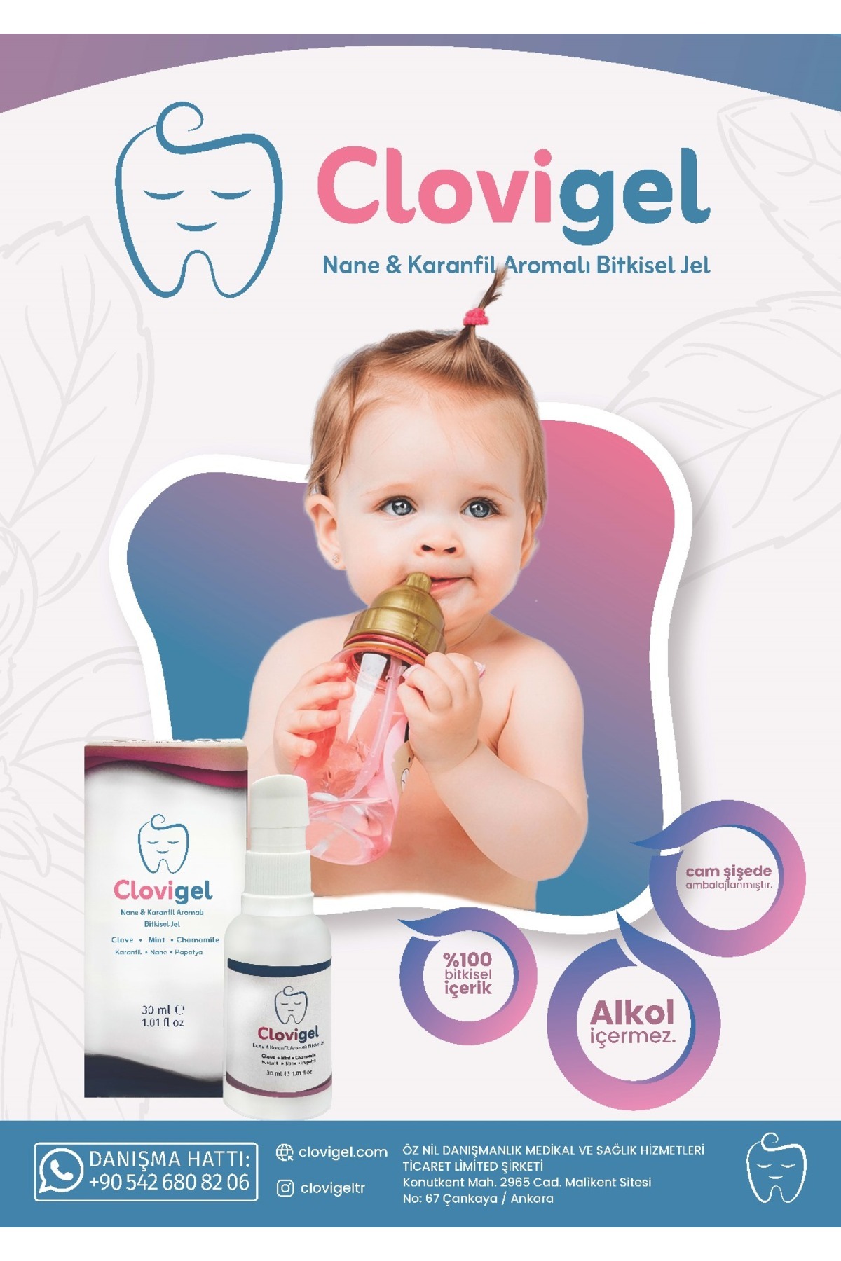 Clovigel Nane Karanfil Papatya Aromalı Bitkisel Diş Jeli