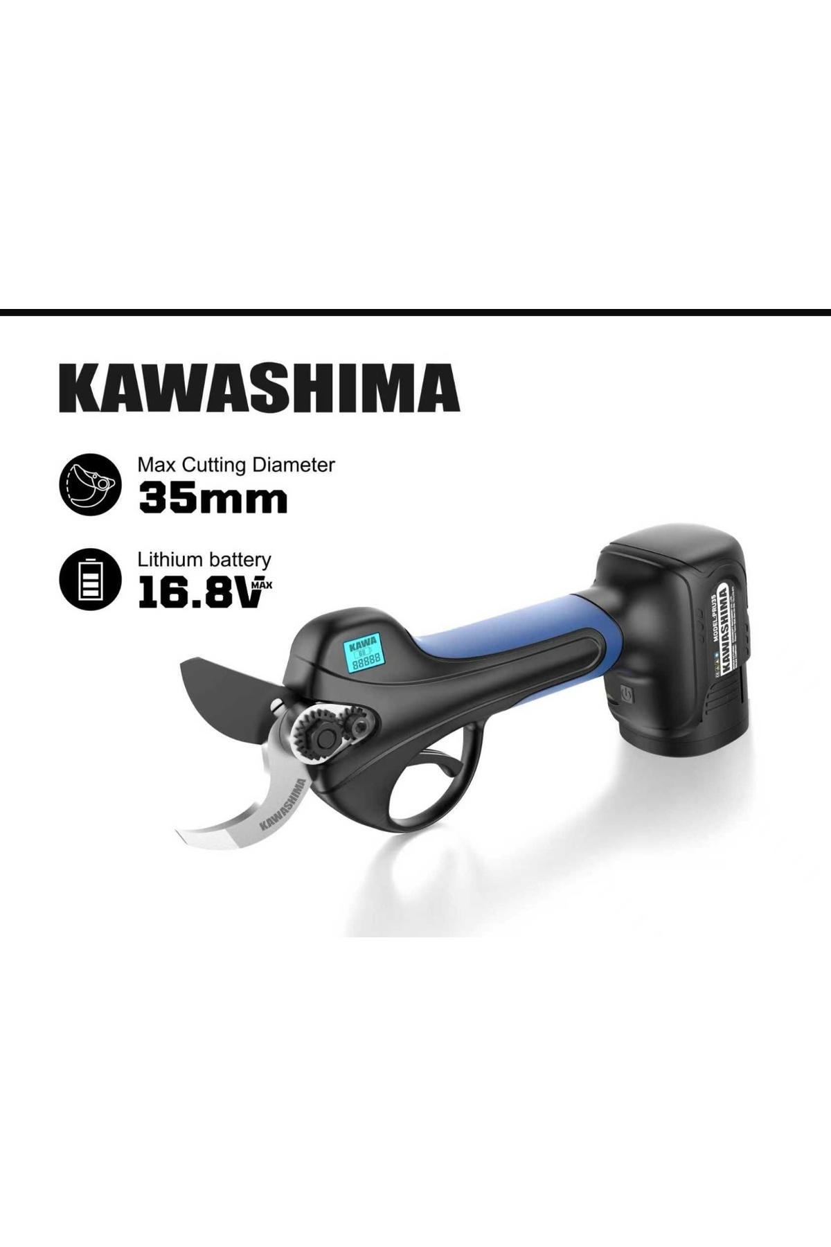 KAWASHIMA Profesyonel 16.8V 4Ah Çift Akülü 40mm Şarjlı Budama Makası