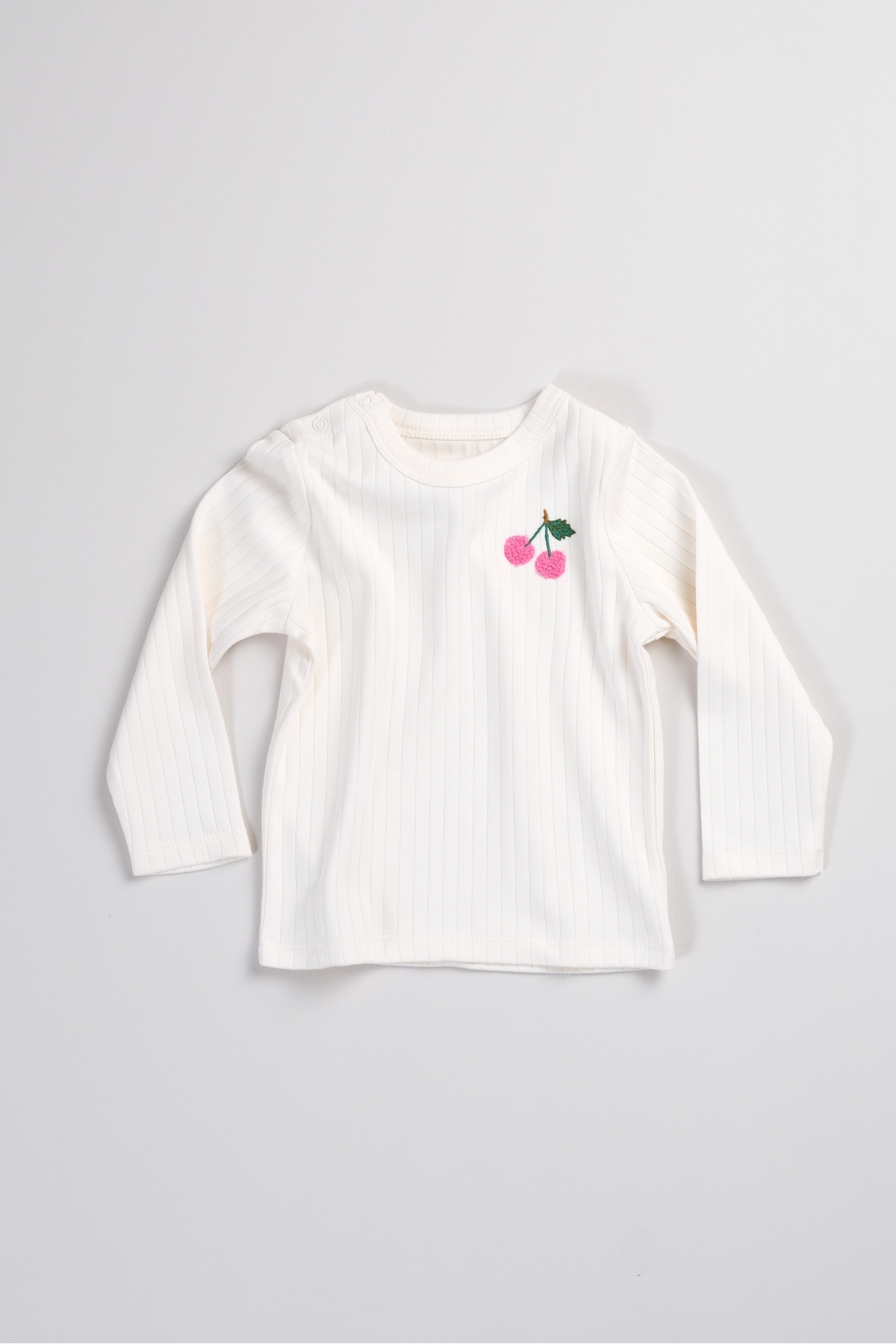 Bondberro Kiraz nakışlı Kaşkorse Bebek ve Çocuk T-shirt %100 Pamuk fotoğrafı 3 (önizleme)