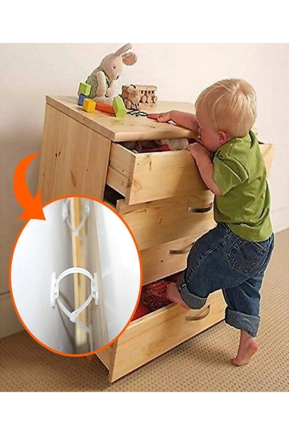 Miningaa 6 Adet Kolay Montaj Mobilya Dolap Raf Mobilya Sabitleyici Seti Bebek Mobilya Koruma Deprem Güvenlik fotoğrafı 7 (önizleme)