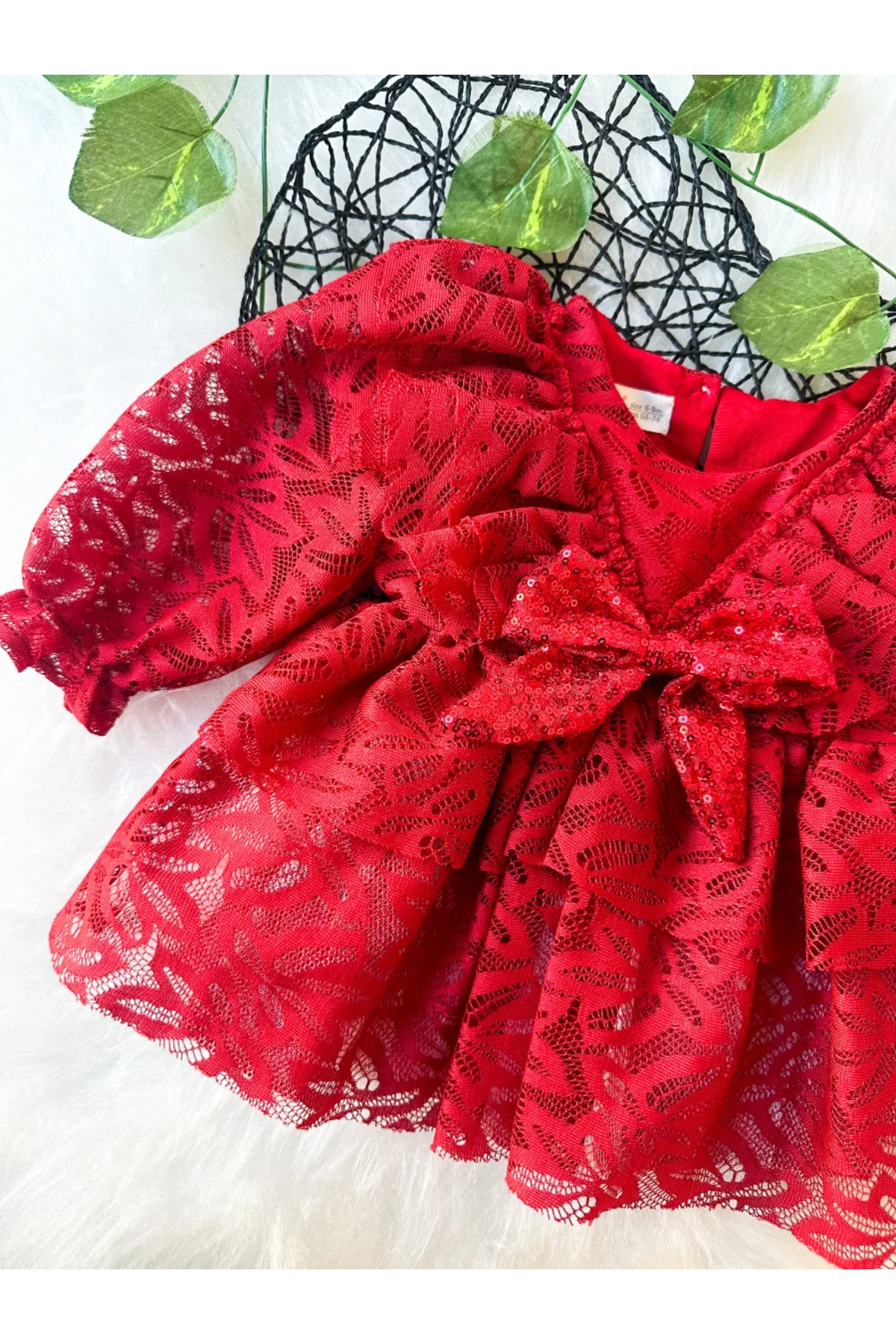 aysskids LOLA Kız Bebek Dantel Detaylı Uzun Kollu Özel Gün Bayramlık Abiye Elbise fotoğrafı 5 (önizleme)