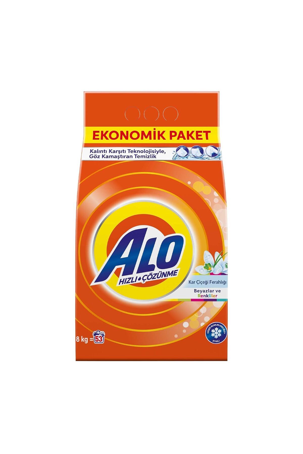 Delixa Alo 8 kg Kar Çiçeği Ferahlğı Beyazlar ve Renkliler Hızlı Çözülme Toz Deterjan