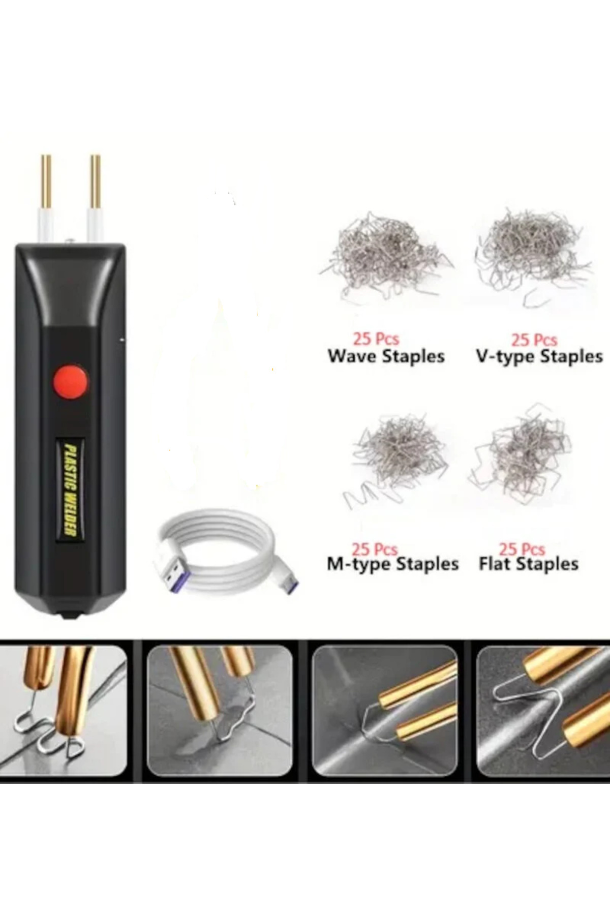 Modaadresiniz 100w Mini Kolay Taşınabilir Şarjlı Plastik Kaynak Makinası Seti