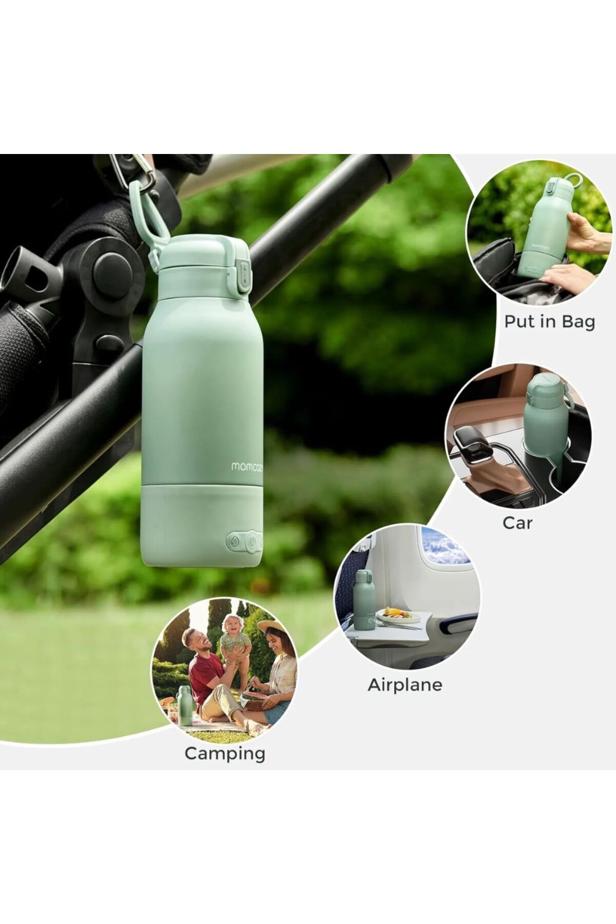 Momcozy - Portable Breast Milk & Water Warmer - Green - 500ml