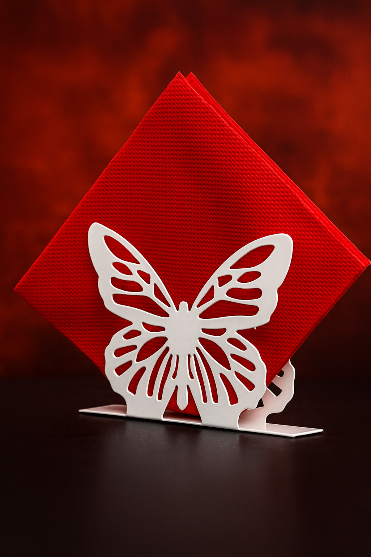 White BUTTERFLY Metal Napkin Holder Table Restaurant Coffee Shop Hotel Napkin Holder Organizer