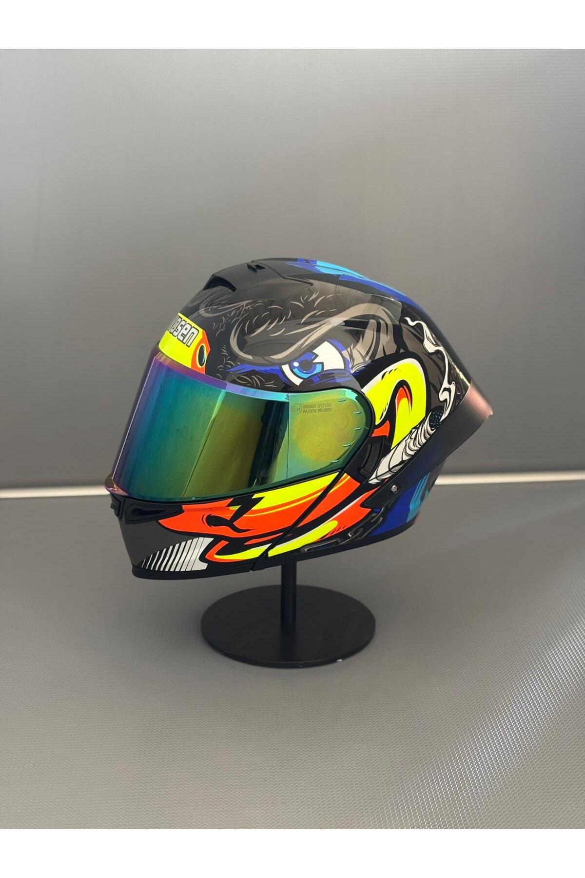 WOSEN Ws-202 Güneş Vizörlü Çene Açılır Kask (SİYAH VİZÖRLÜ) B1